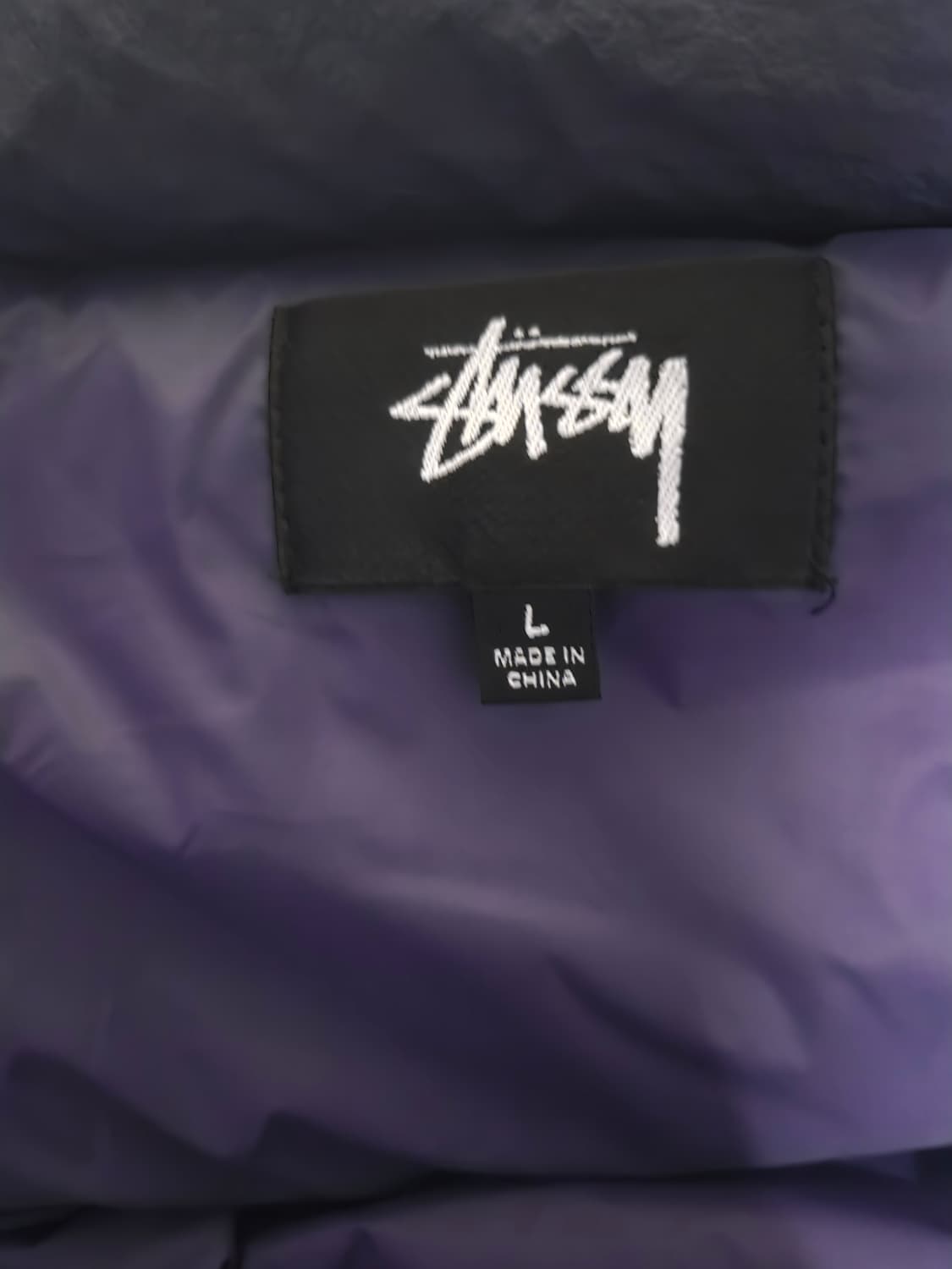 스투시 다운 패딩 퍼플 L 상품이미지3