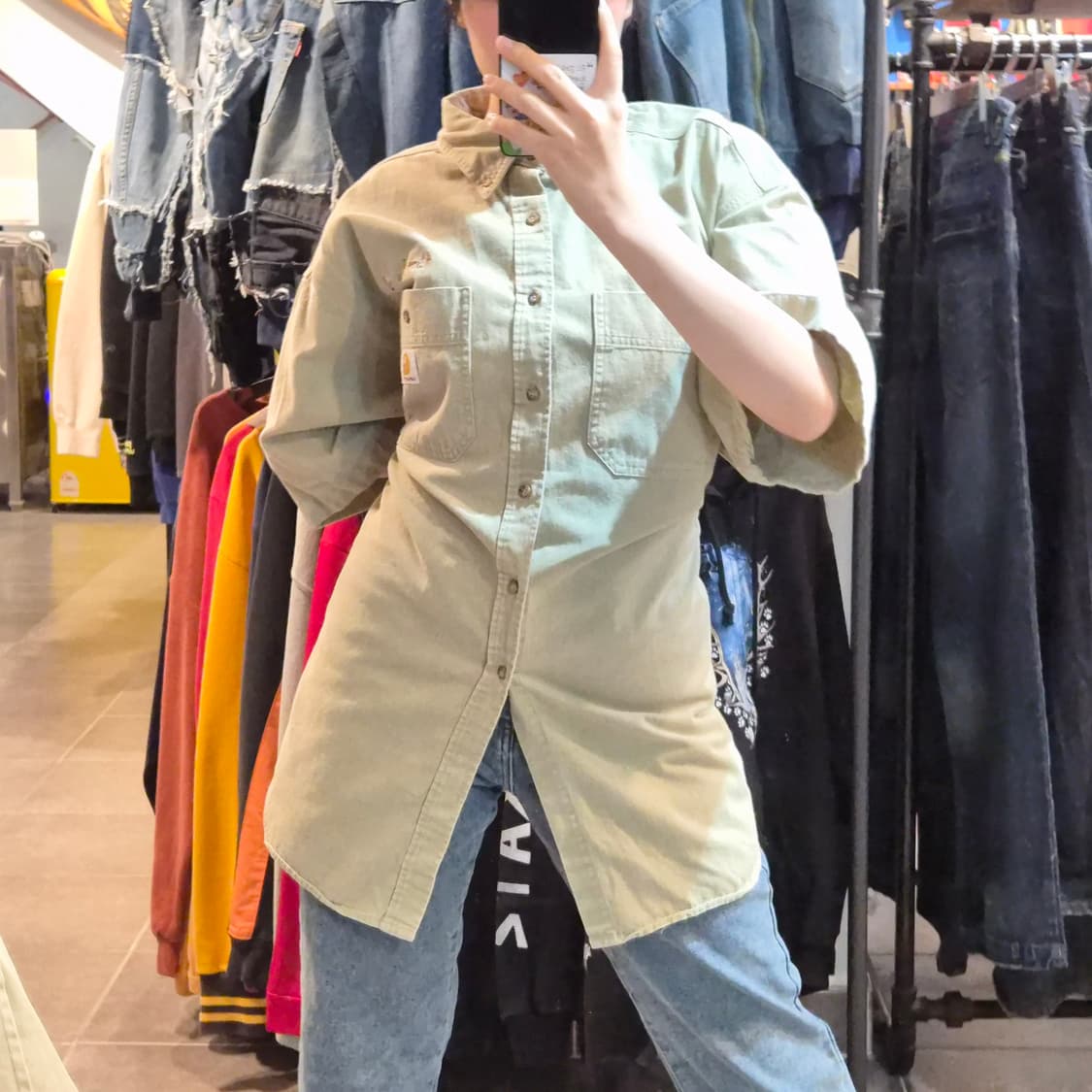 [NO.9] 칼하트 반팔셔츠 연카키 상품이미지3