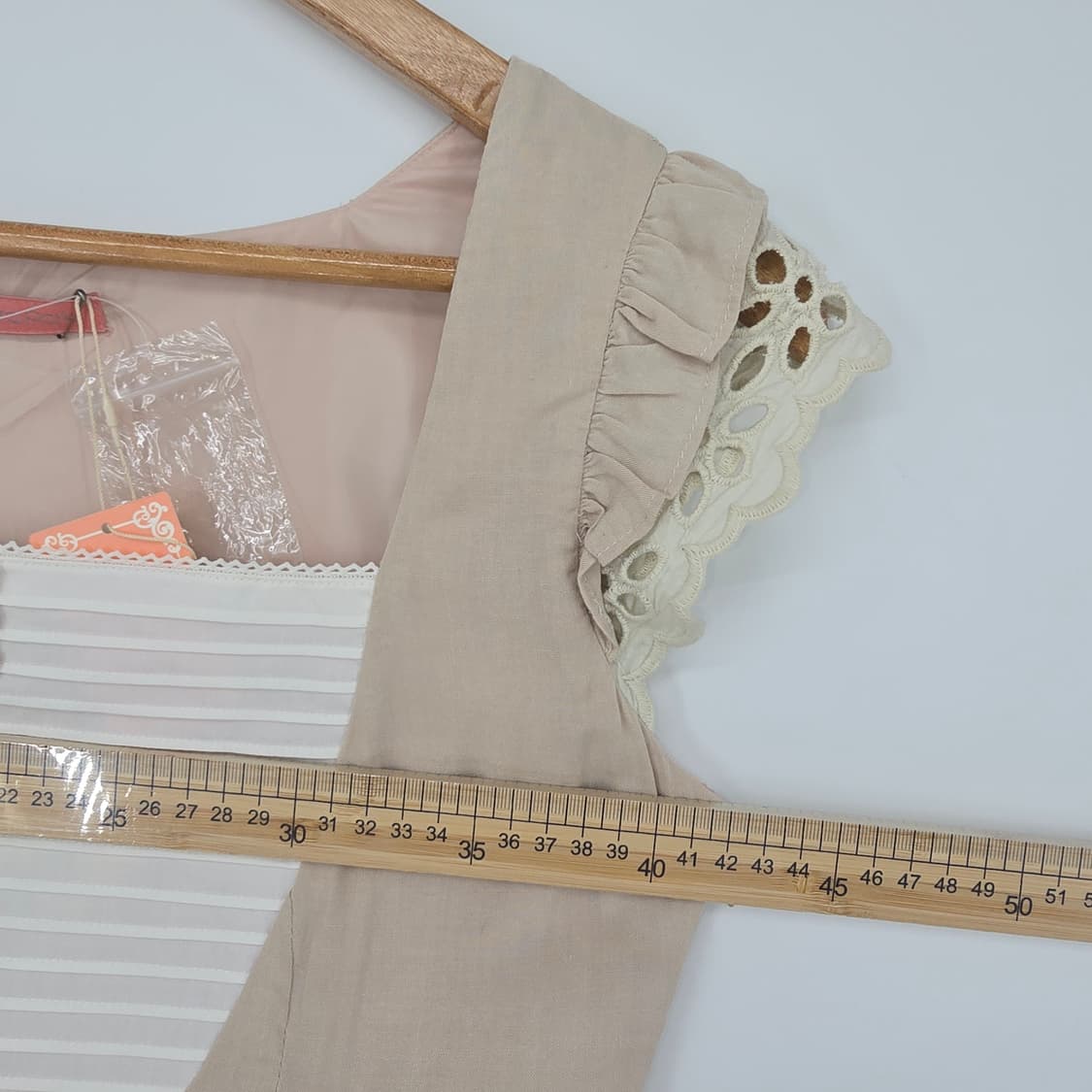 일본 빈티지 프리미엄 레이어드 플레어 베이지 원피스 상품이미지5