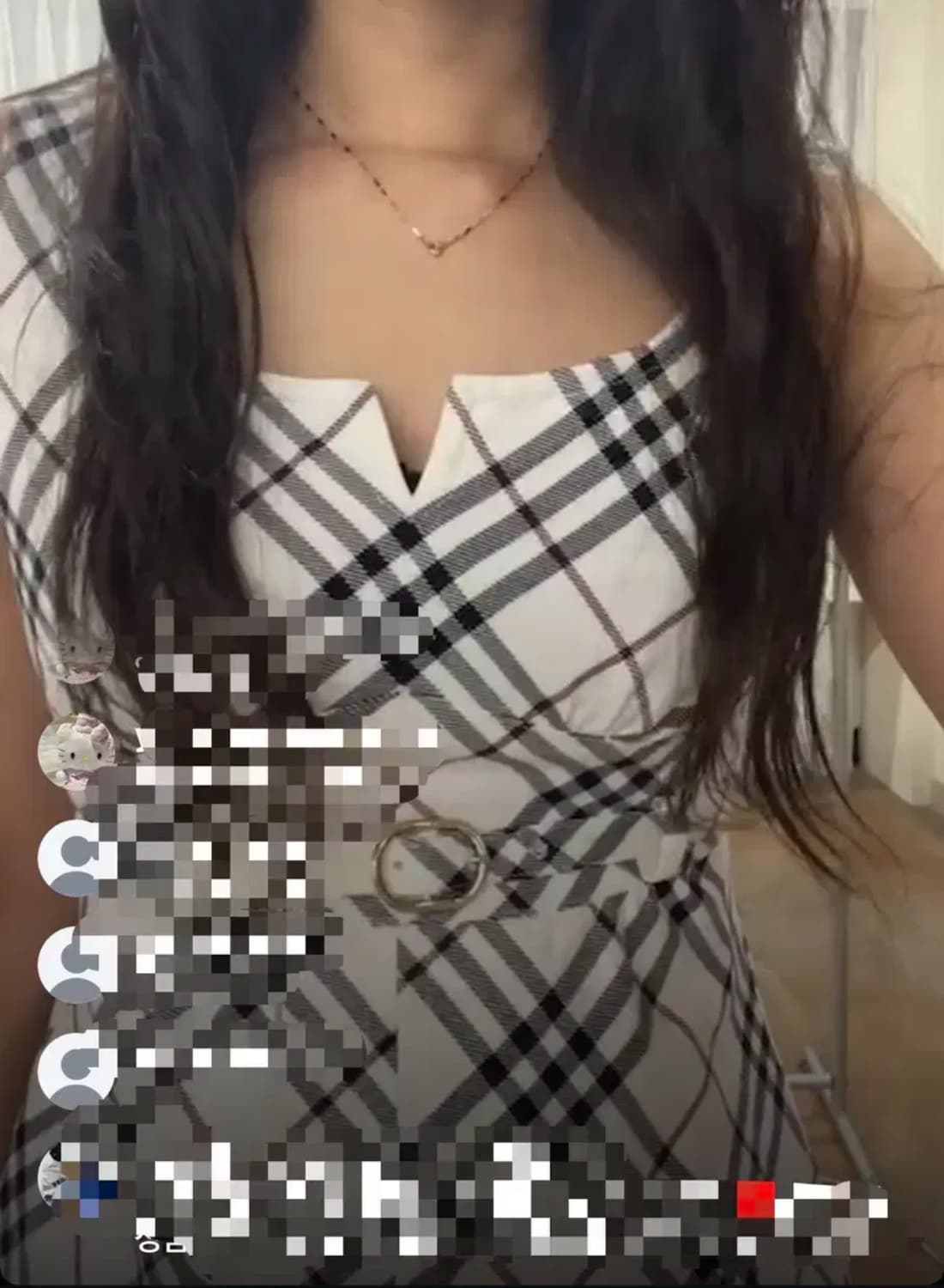 버버리 블루라벨 화이트 노바체크 원피스  상품이미지8