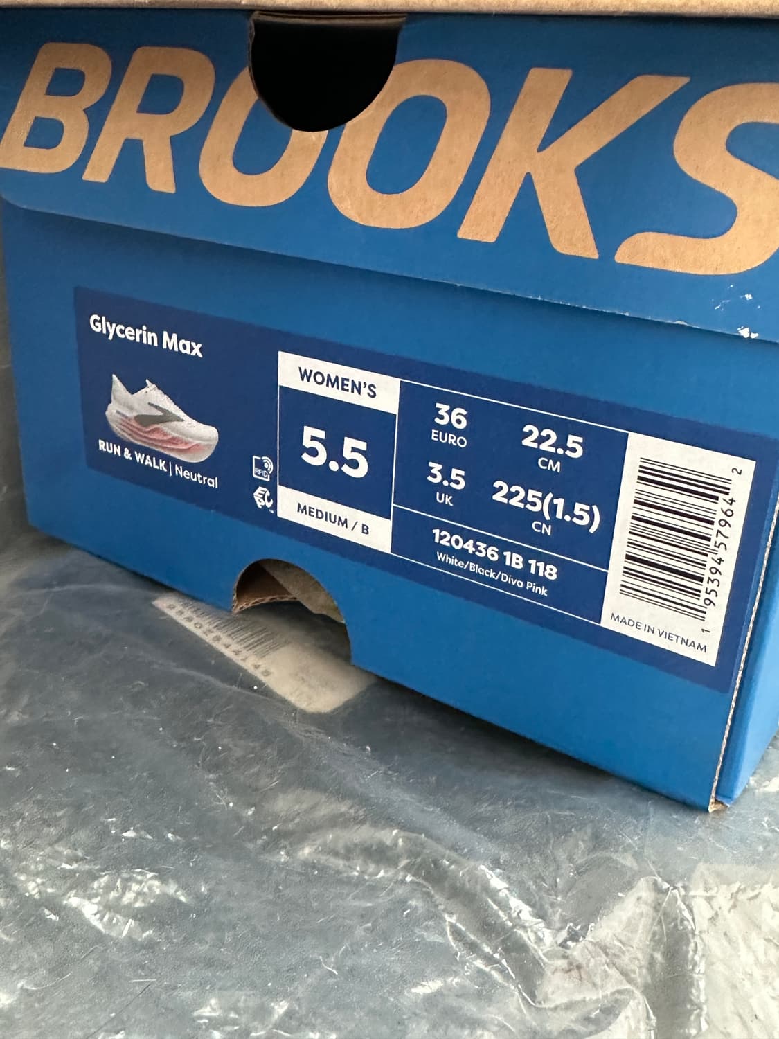 브룩스 러닝 글리세린 맥스 화이트/핑크 225 EU36 상품이미지8