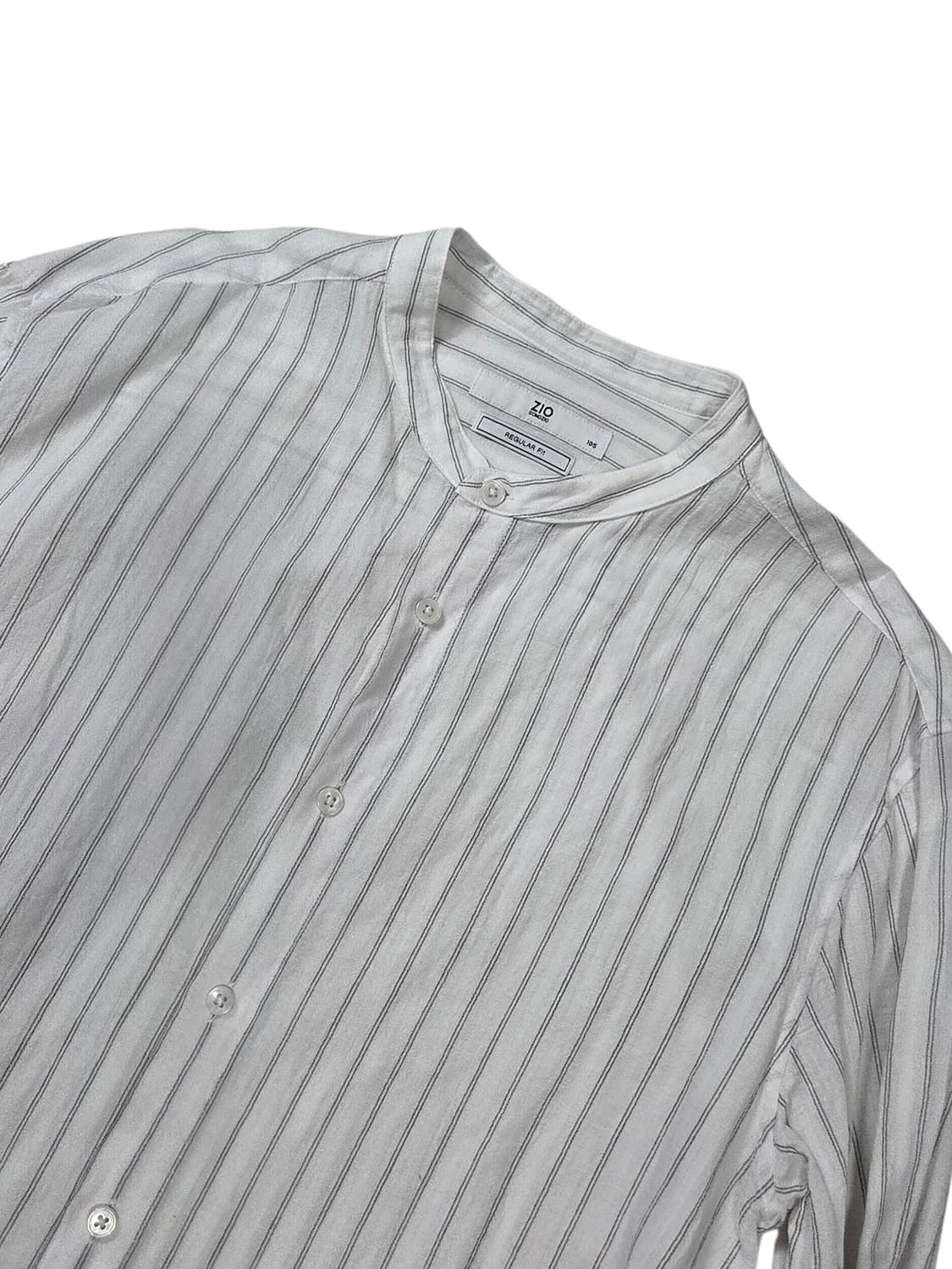 지오송지오 스트라이프 화이트 린넨혼방 셔츠 105 상품이미지1