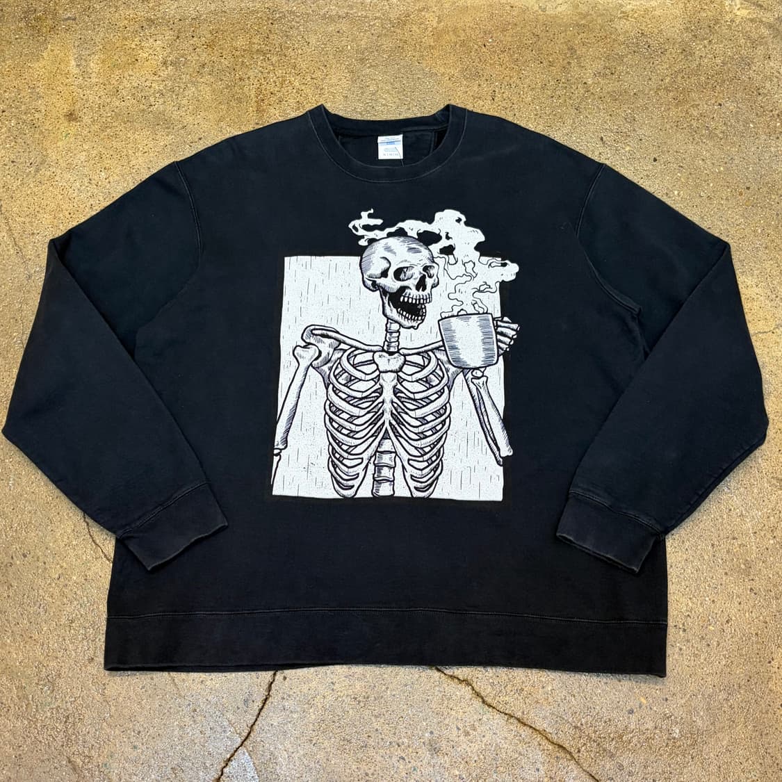 00s USA 미국 빈티지 스컬 그래픽 맨투맨 상품이미지1