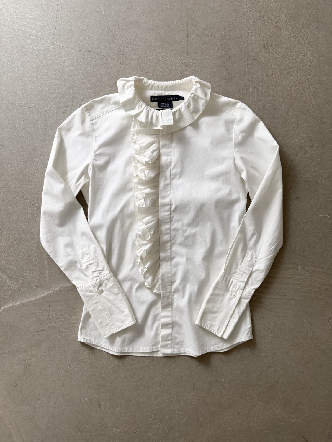 Ralph Lauren Ruffle Front Cotton Blouse 상품이미지2