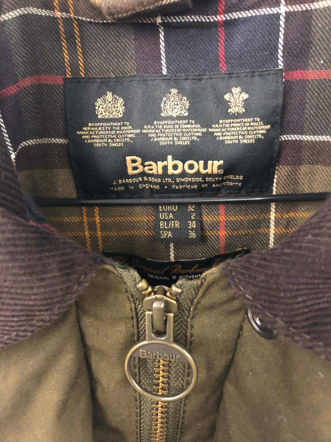 바버 클래식 왁스 자켓 UK6 상품이미지4