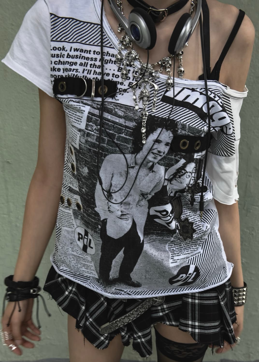 White Punk Printed T-shirt 상품이미지2