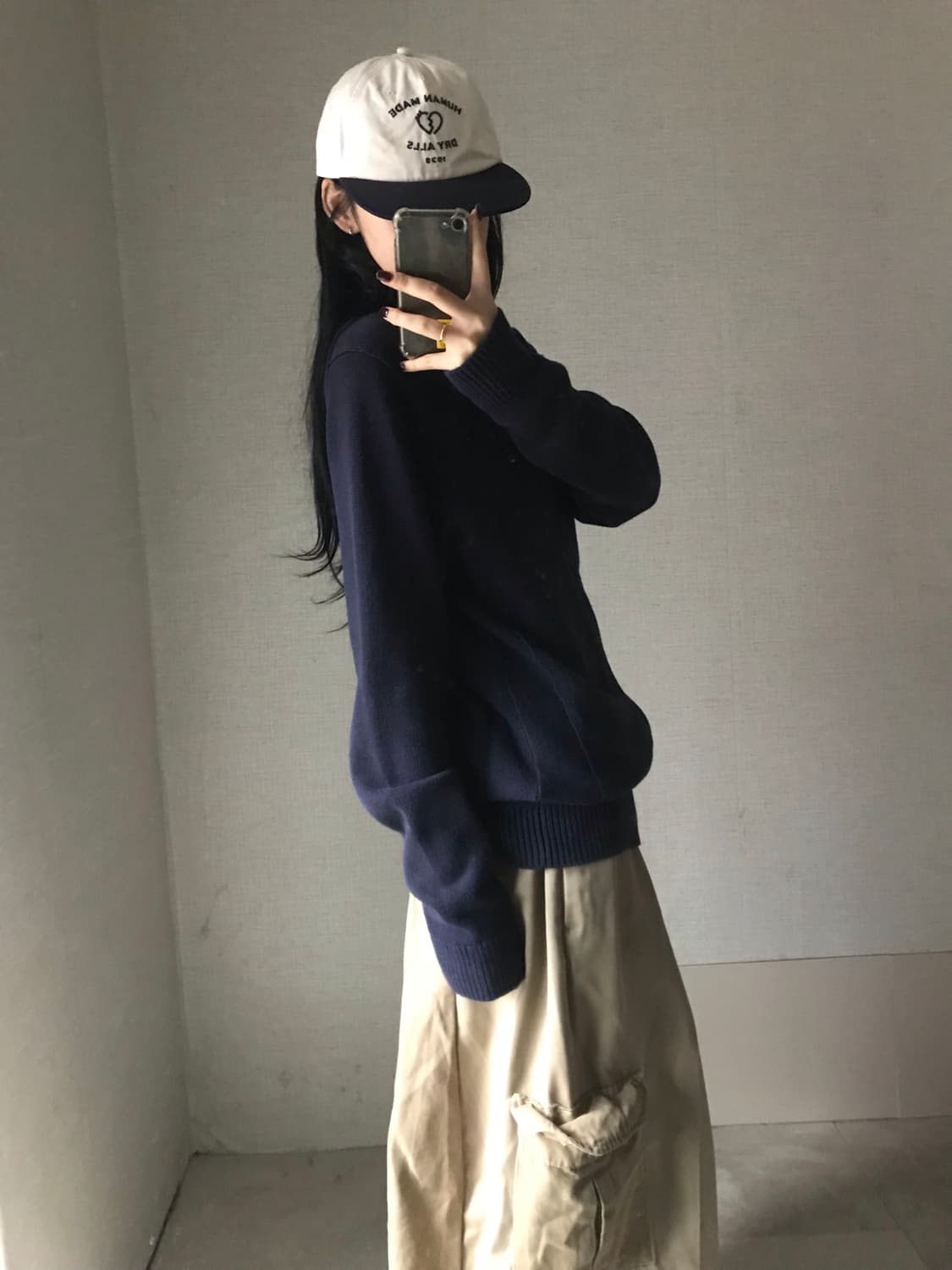 타미힐피거 네이비 오버핏 니트집업 상품이미지3