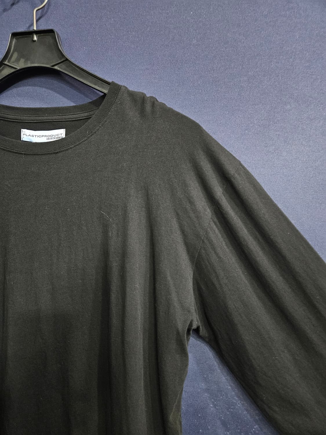 플라스틱 프로덕트 프린팅 블랙 남성 오버핏 90~95 긴팔티셔츠  상품이미지4