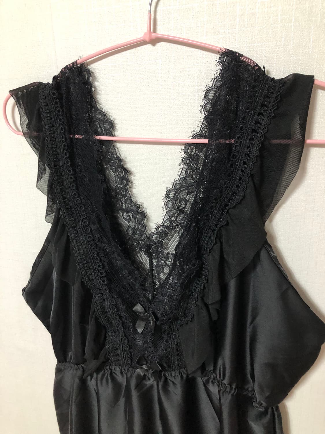 Black Satin Lace Ribbon Sleeveless 상품이미지2