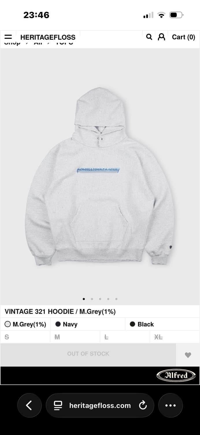 헤리티지플로스 321 후드 m사이즈 상품이미지1