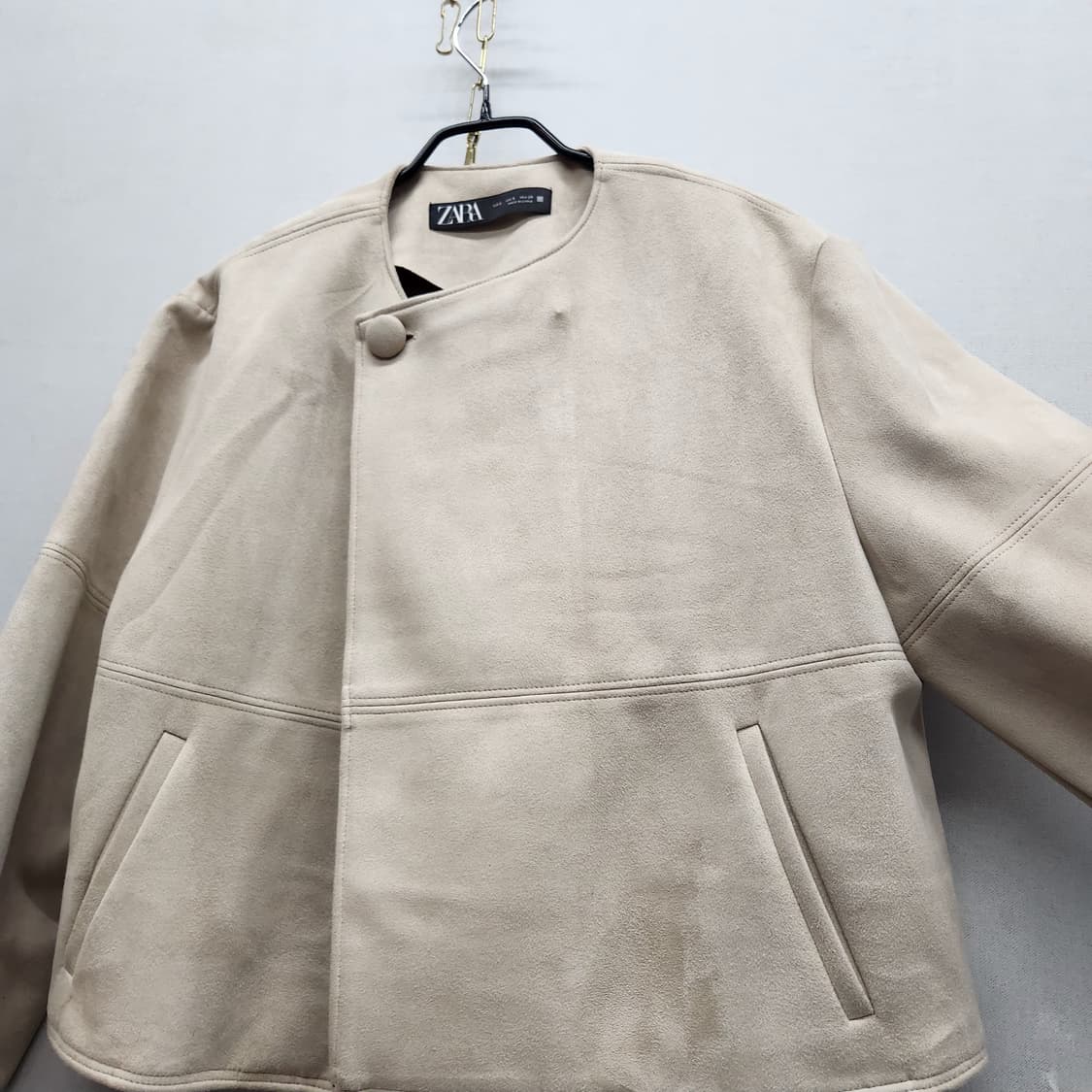 자라 ZARA 스웨이드 크롭 케이프 자켓 S(L) 상품이미지3