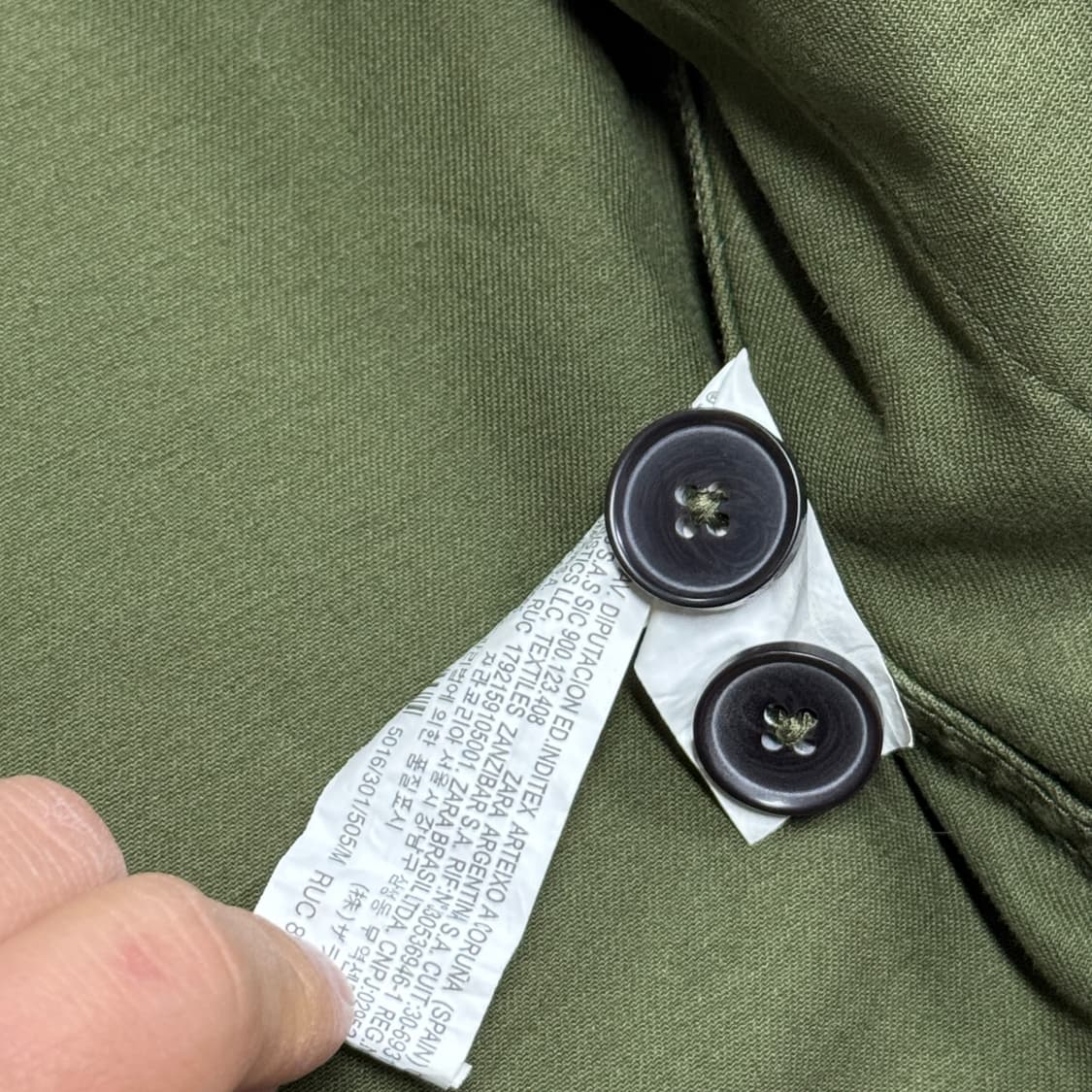 자라 밀리터리 카키 코튼 자켓 M 상품이미지7