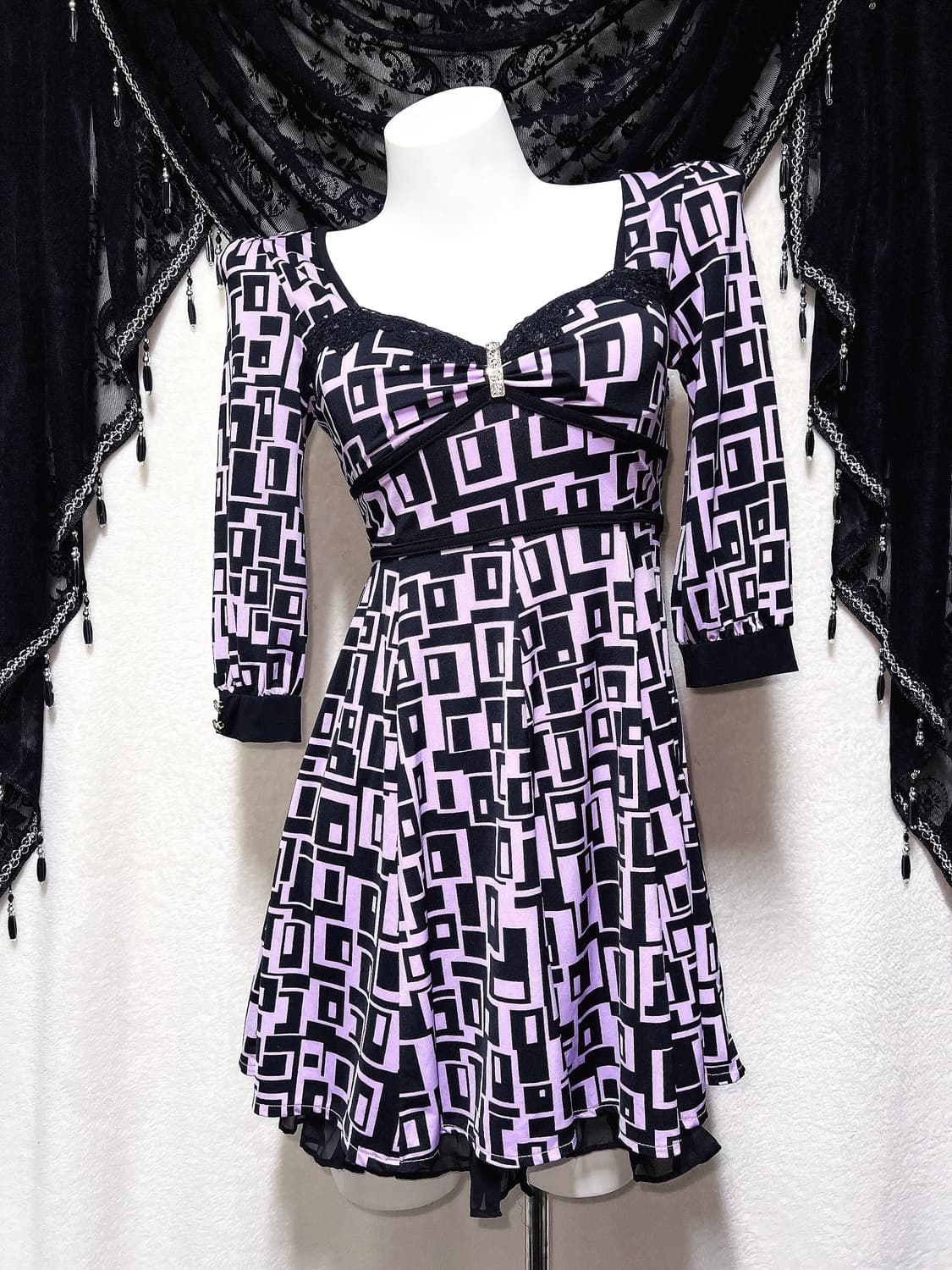 세실맥비 히메갸루 오네 아게하 큐빅 패턴 원피스 핀터 헤이세이 시부야 상품이미지5