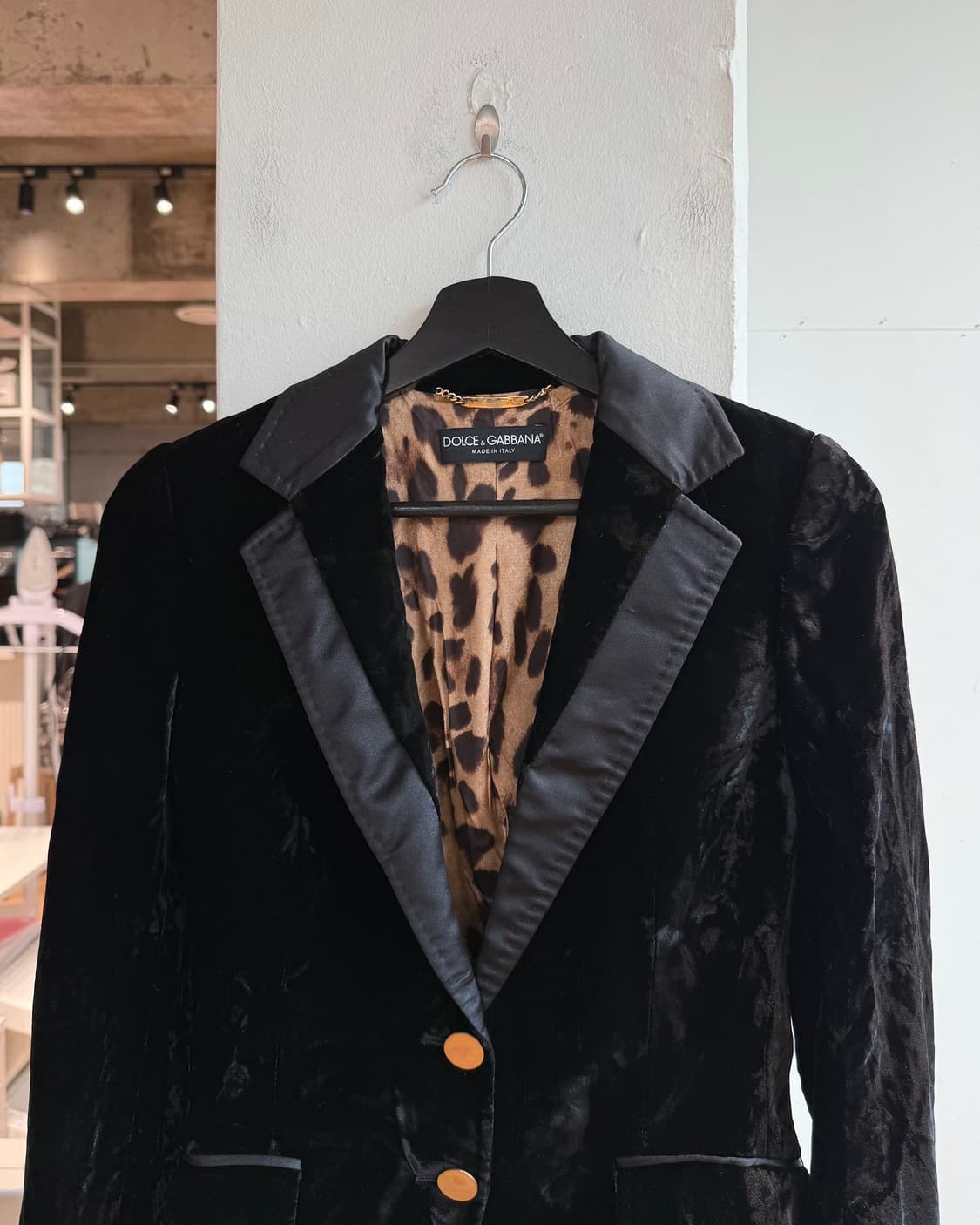돌체앤가바나 블랙 벨벳 노치드 라펠 블레이저 자켓  상품이미지3