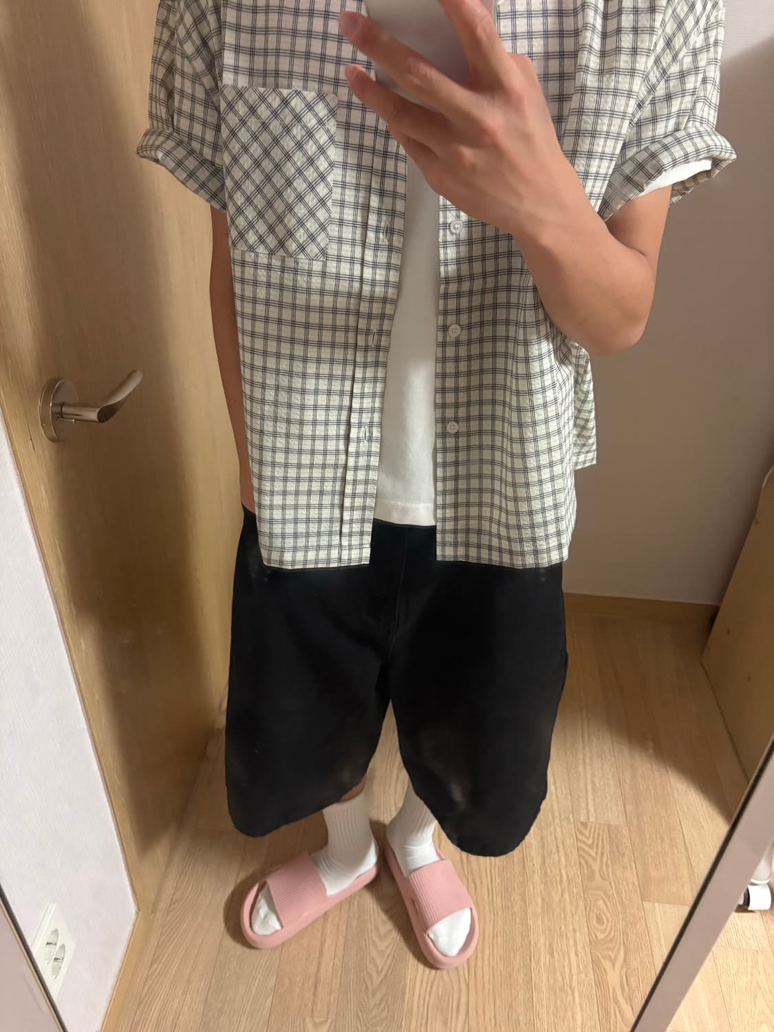 크롭 체크 셔츠 (❗️급처❗️) 상품이미지2