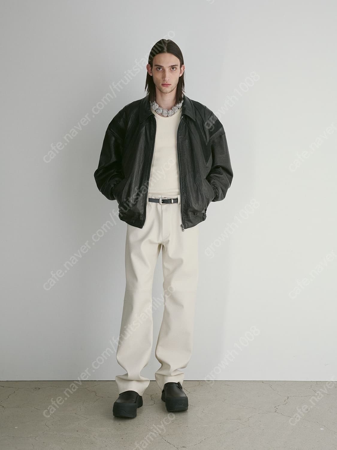 렉토 그레타 폭스 레더팬츠 크림 L 상품이미지2