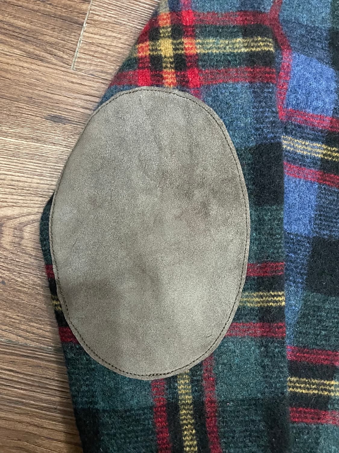 폴로 랄프로렌 엘보패치 숄카라 타탄 울 스웨터 니트 상품이미지4