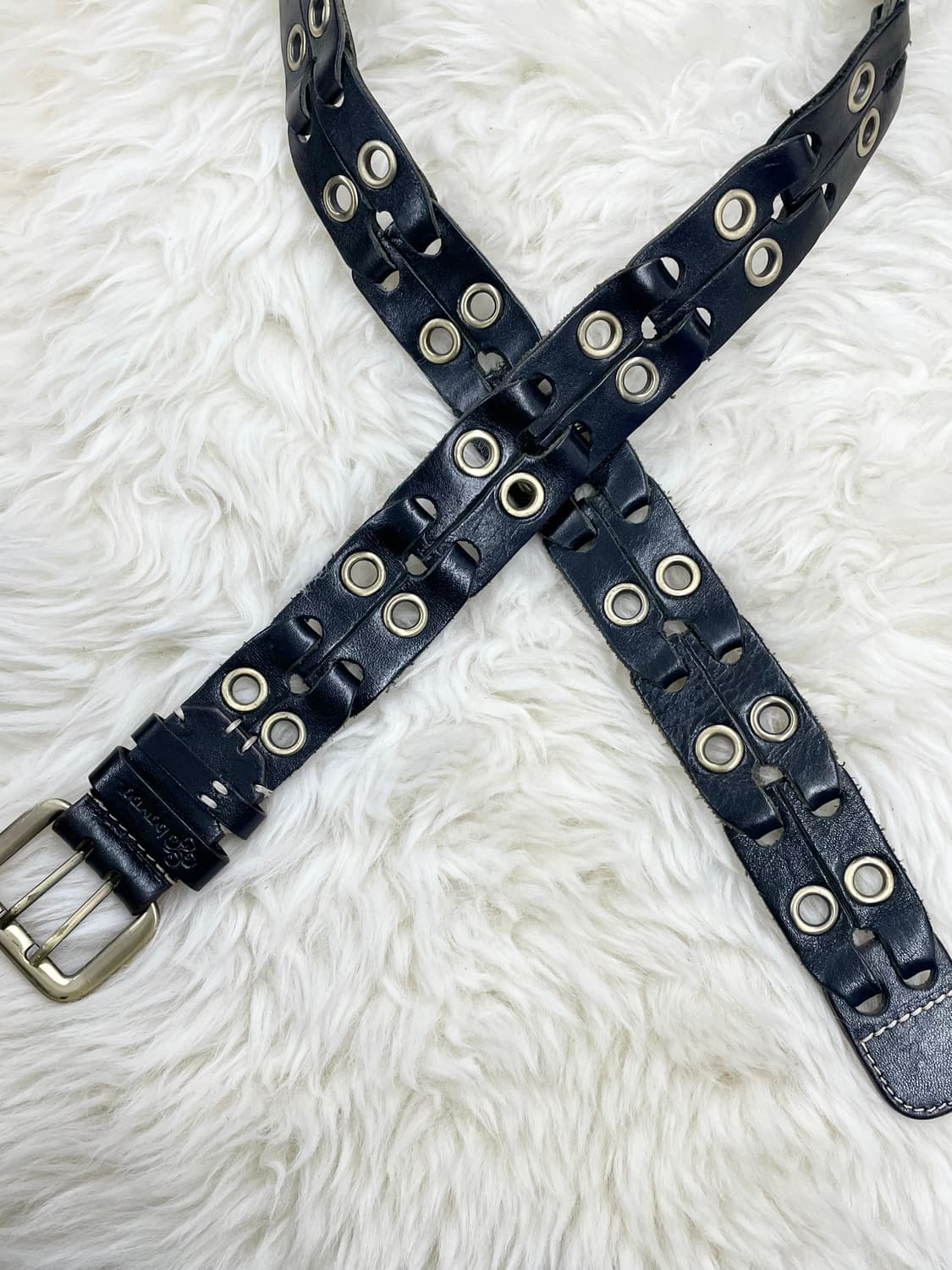 리얼레더 디테일 절개 펀칭 버클 벨트 상품이미지6