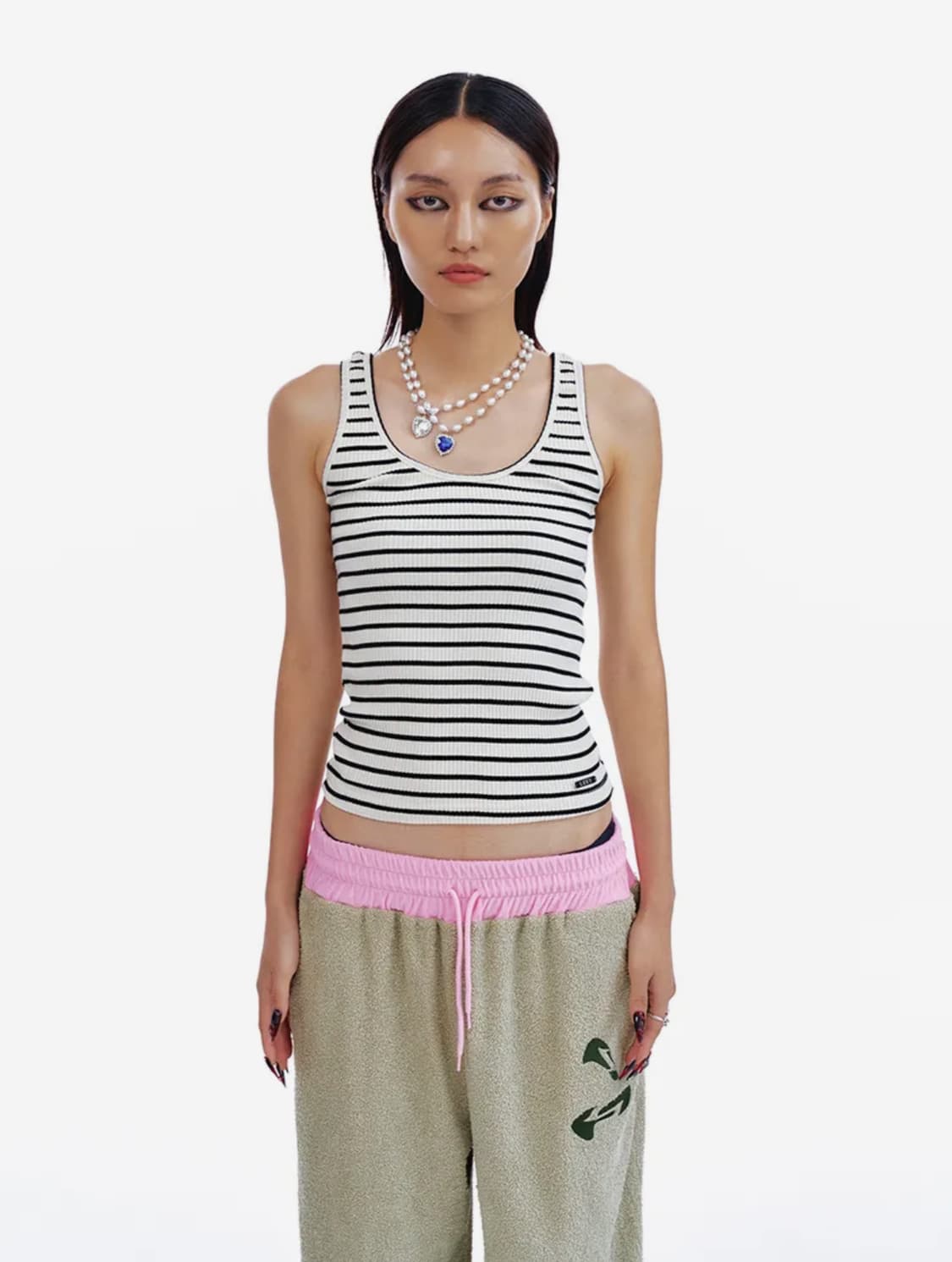 Leey stripe rib tank top  상품이미지1