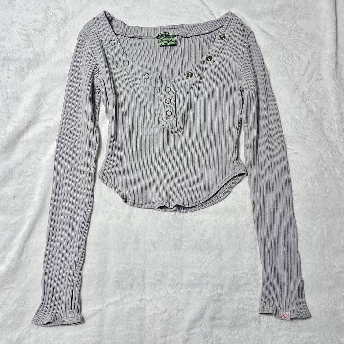 플리즈노팔로우 플노팔 버니탑 그레이 단종컬러 상품이미지2