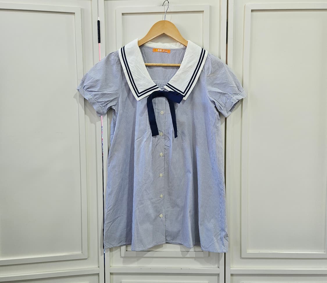 세일러카라 스트라이프 원피스 상품이미지1