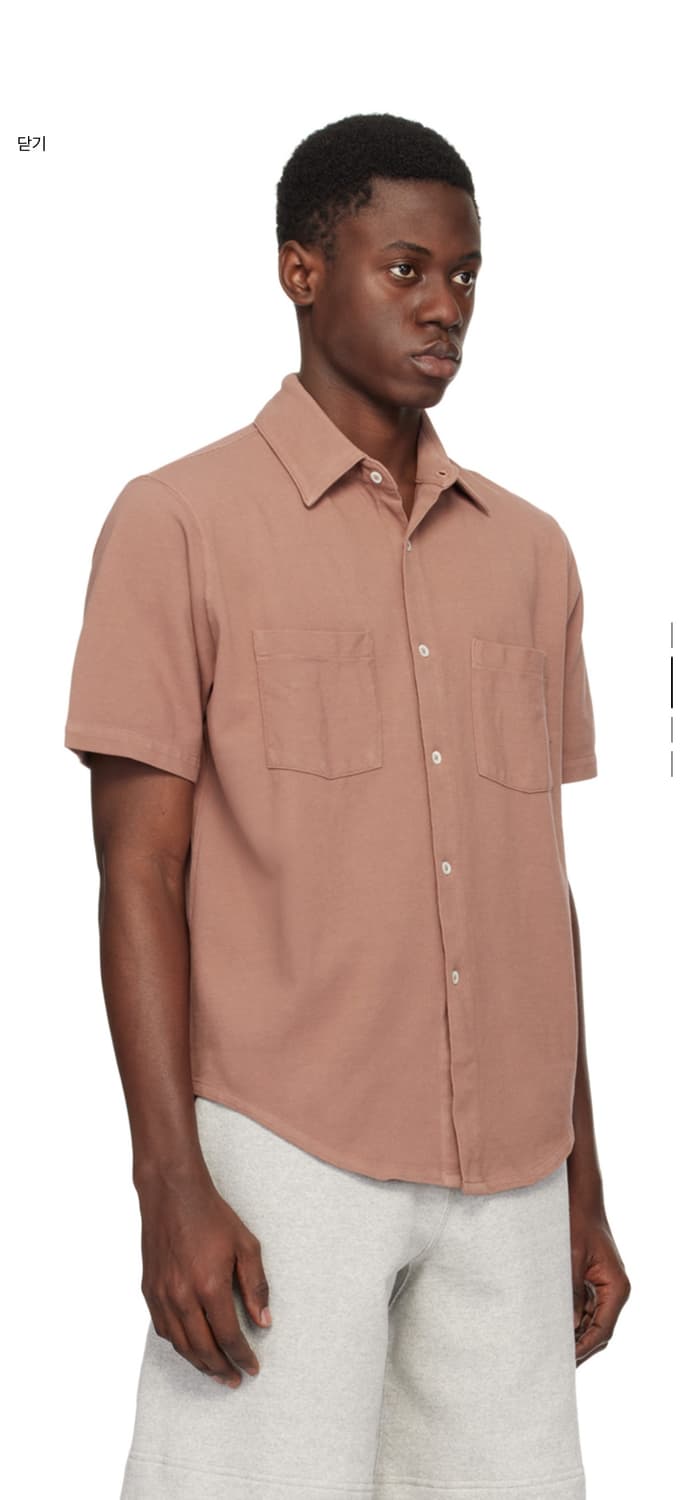 [XL] 레이디 화이트 핑크 스프레드 칼라 셔츠 상품이미지3