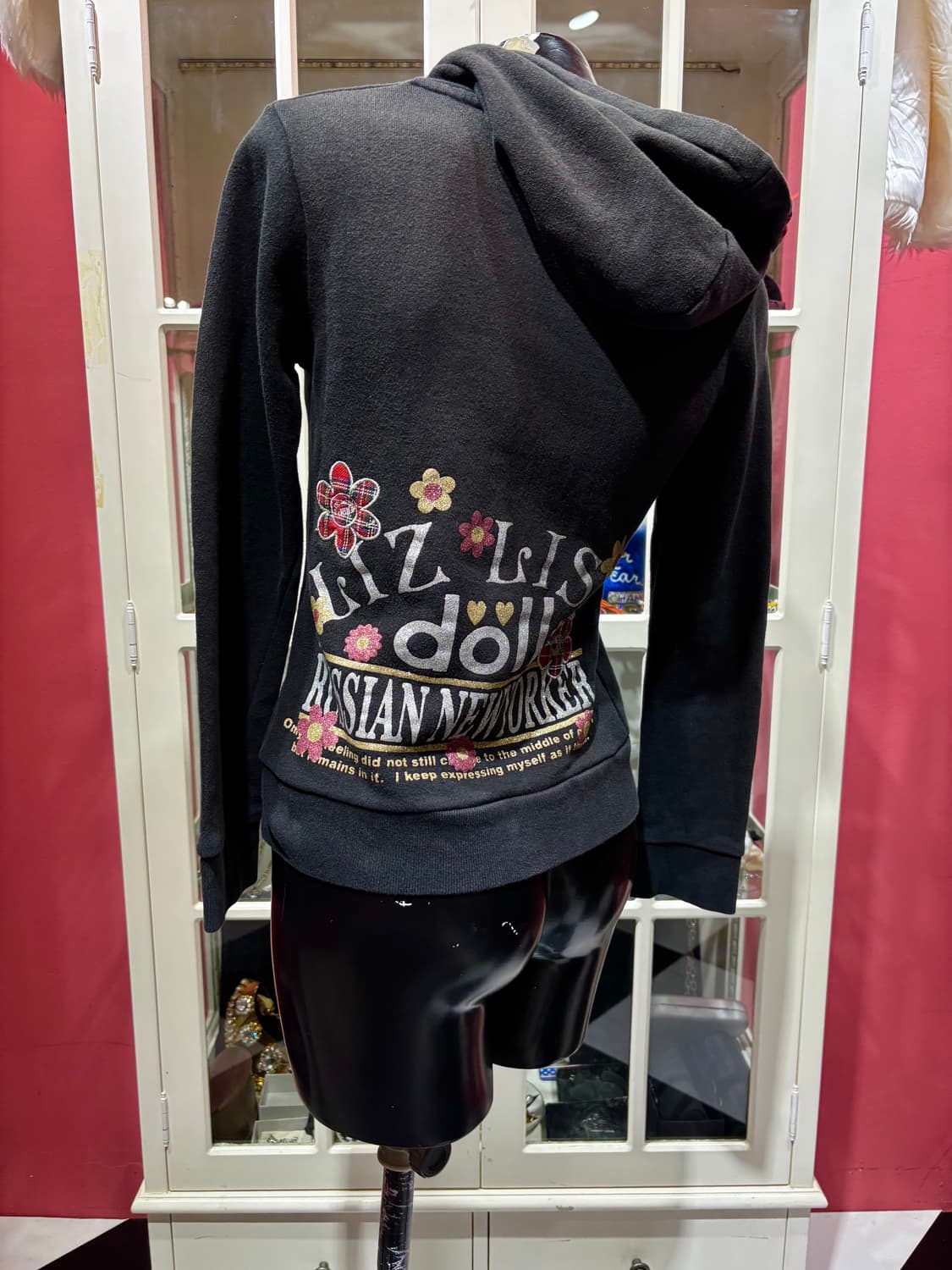 LIZ LISA doll hoodie 리즈리사 돌 체크 디테일 후드티 상품이미지2