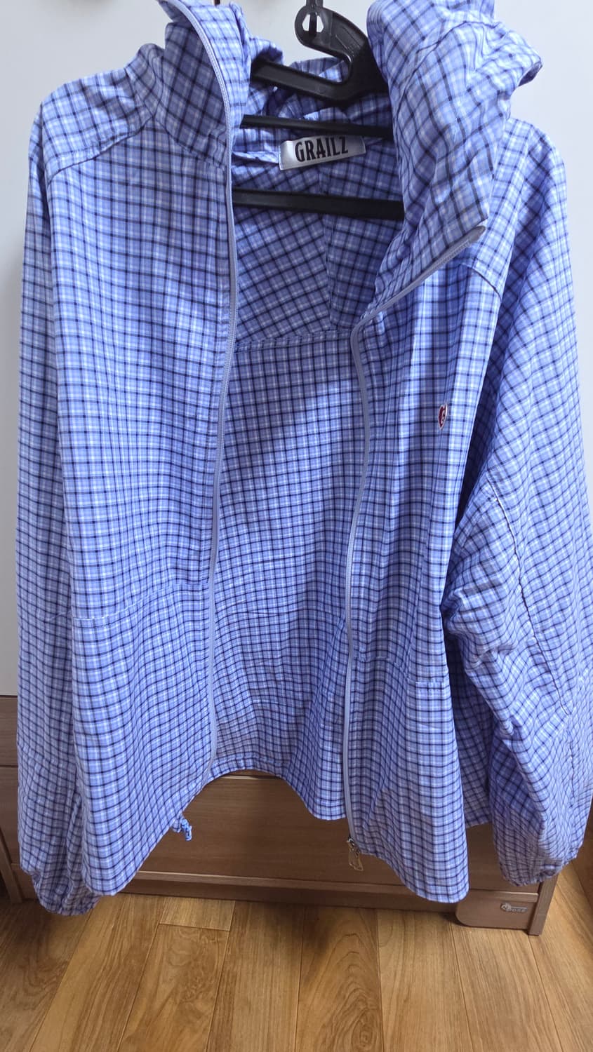 [2]grailz 그레일즈 블루 체크 윈드브레이커 바람막이 상품이미지2