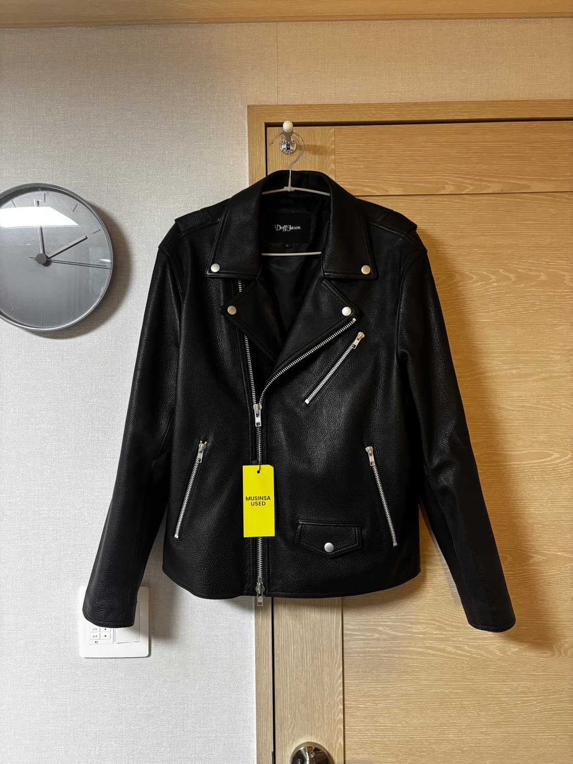 택포/S급) 도프제이슨 소가죽 레더 라이더 자켓 블랙 카우하이드 상품이미지1