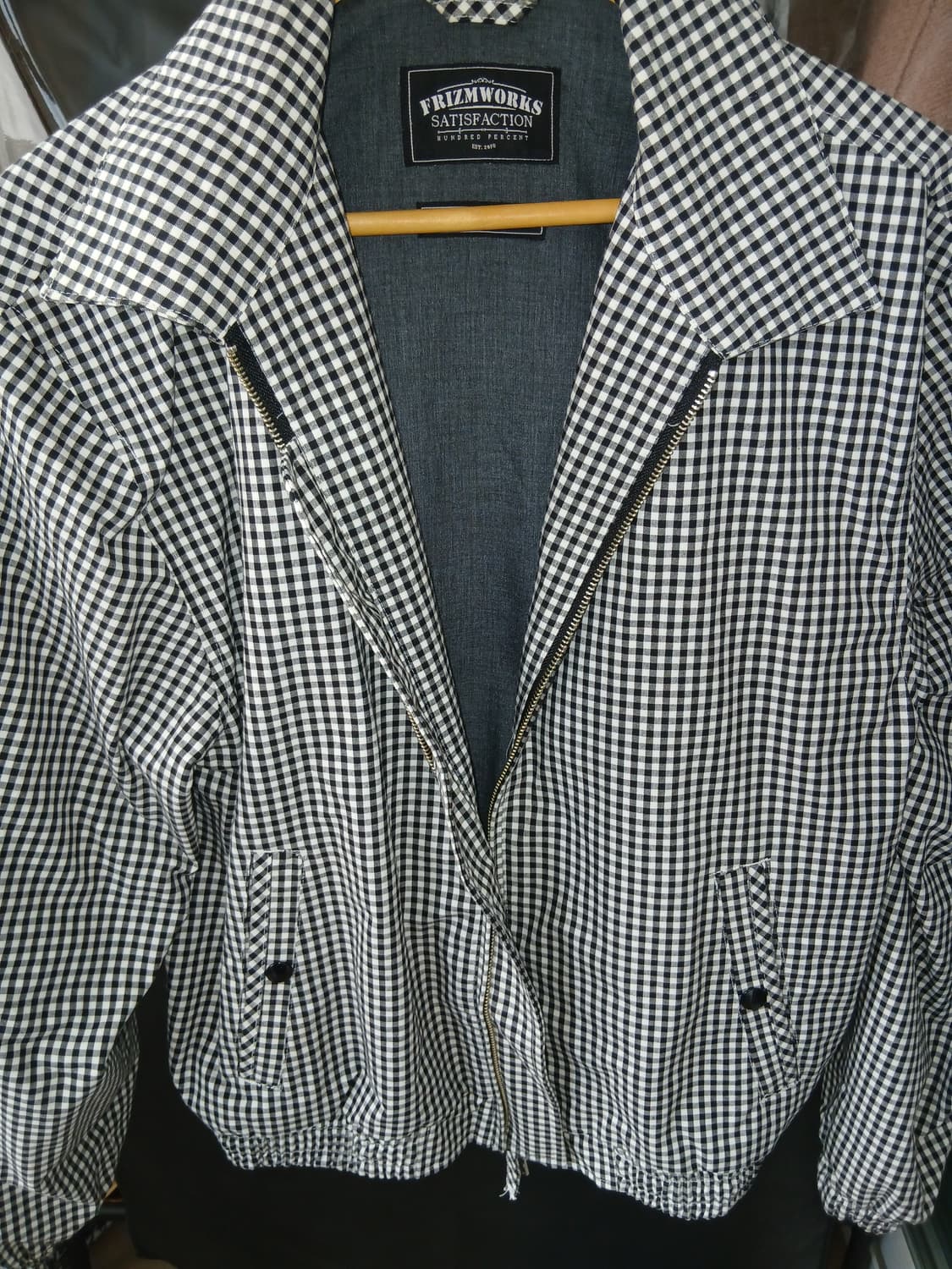 프리즘윅스 gingham체크 블루종 자켓 [M] 상품이미지2