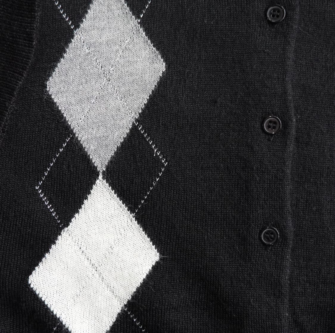 아가일 패턴 니트 가디건 블랙 1894 상품이미지7