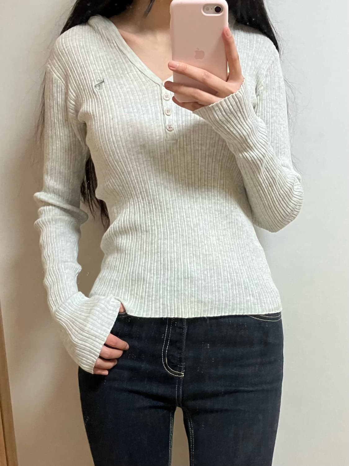 아베크롬비 y2k 딱붙 후드 헨리넥 상품이미지3