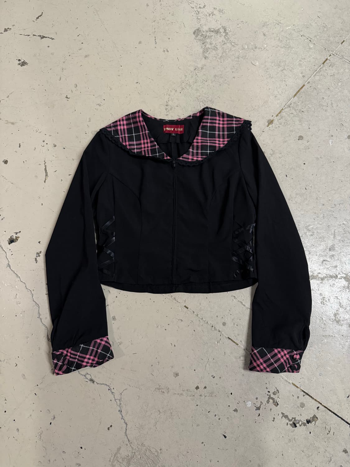 bodyline sailor collar eyelet zip-up 상품이미지1