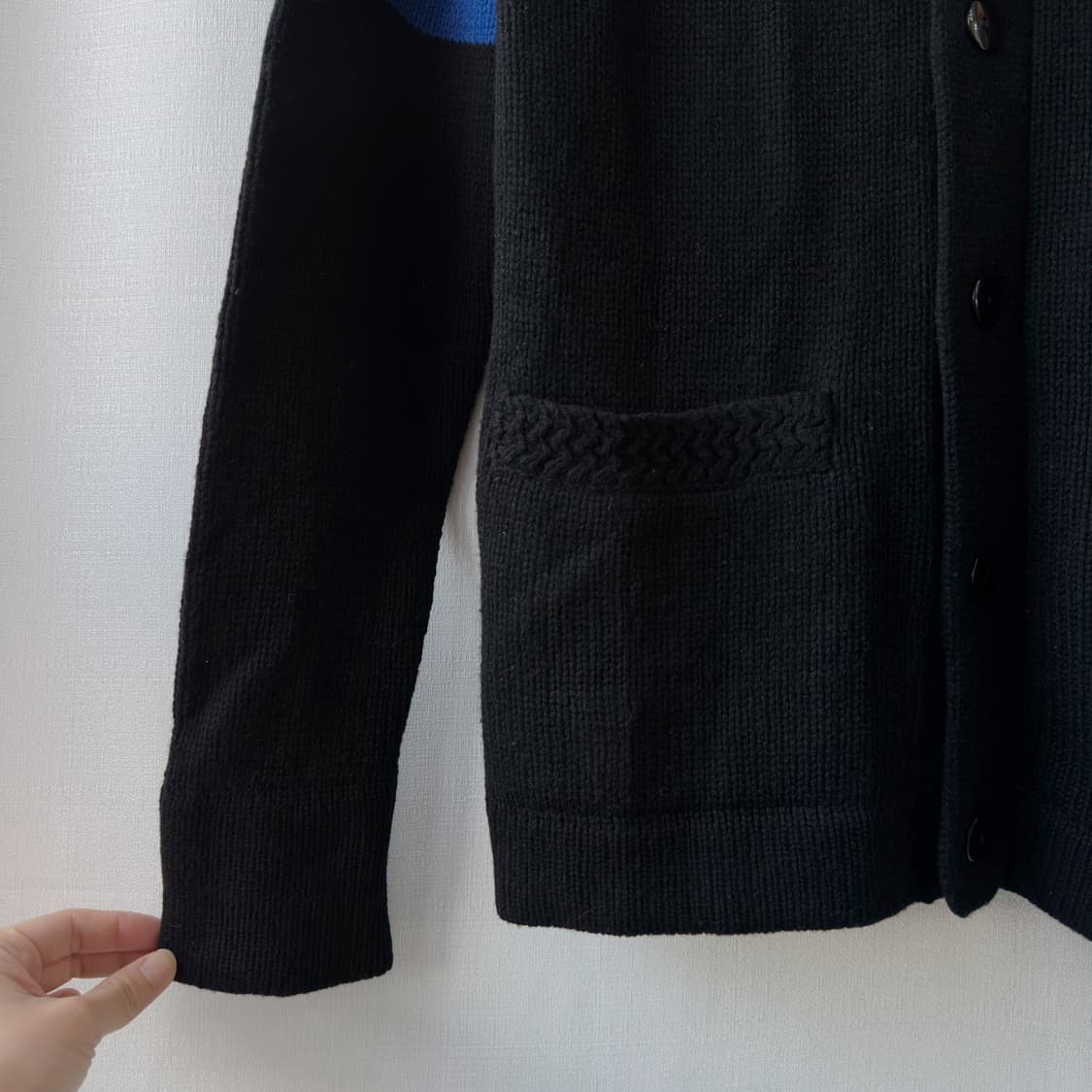 하이드로겐 bronzaji 스컬 유니언잭 패치 울 가디건 블랙 S 상품이미지4