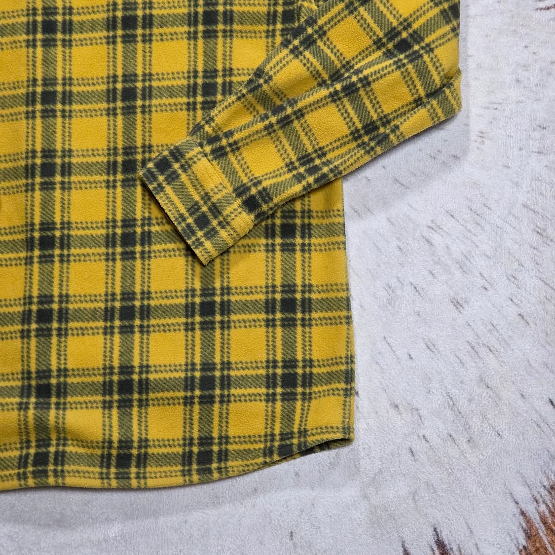 디자인 유나이티드 옐로우 체크 후리스 셔츠 상품이미지6