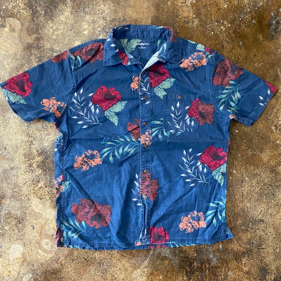 빈티지 꽃무늬 반팔 셔츠 상품이미지1