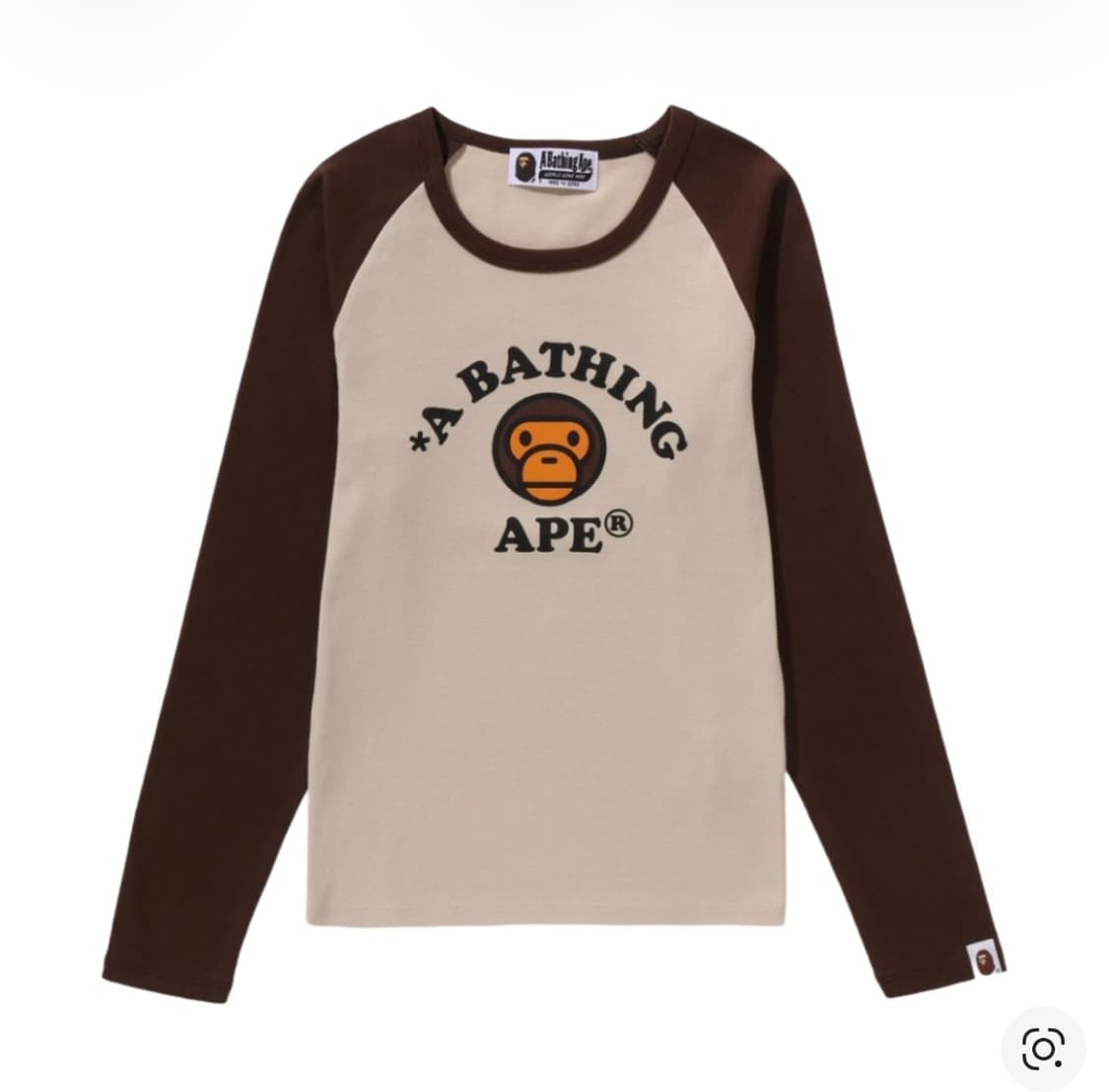 하니착용 베이프 베이비마일로 래글런 롱슬리브 급처 상품이미지2