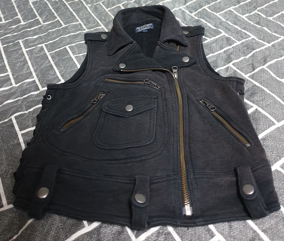 폴로 진스 컴퍼니 빈티지 울 라이더 조끼 블랙 (XS) 상품이미지1