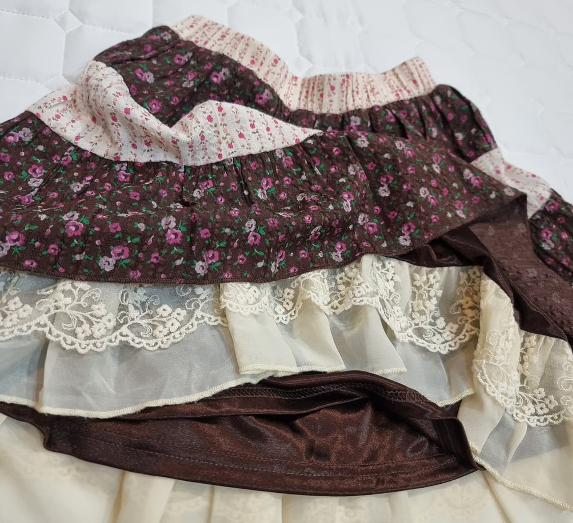 빈티지 플로럴 티어드 스커트 상품이미지4