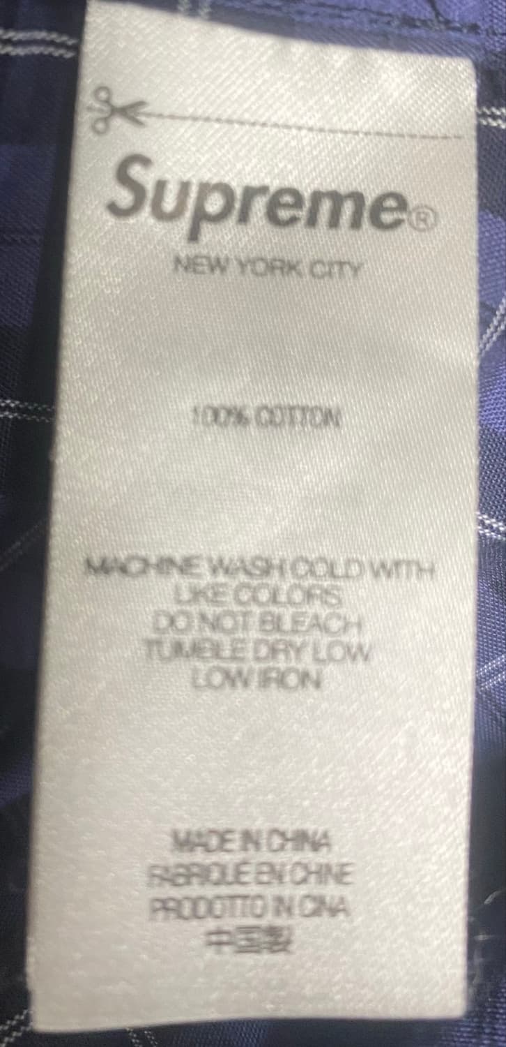 (M)슈프림 24SS Loose Fit Mini Plaid 셔츠 네이비 상품이미지6