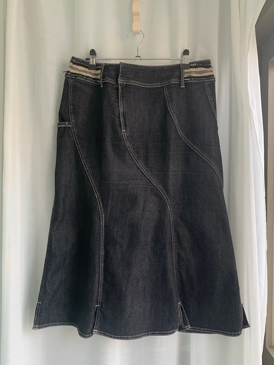 Hiroko bis wave denim skirt 상품이미지2