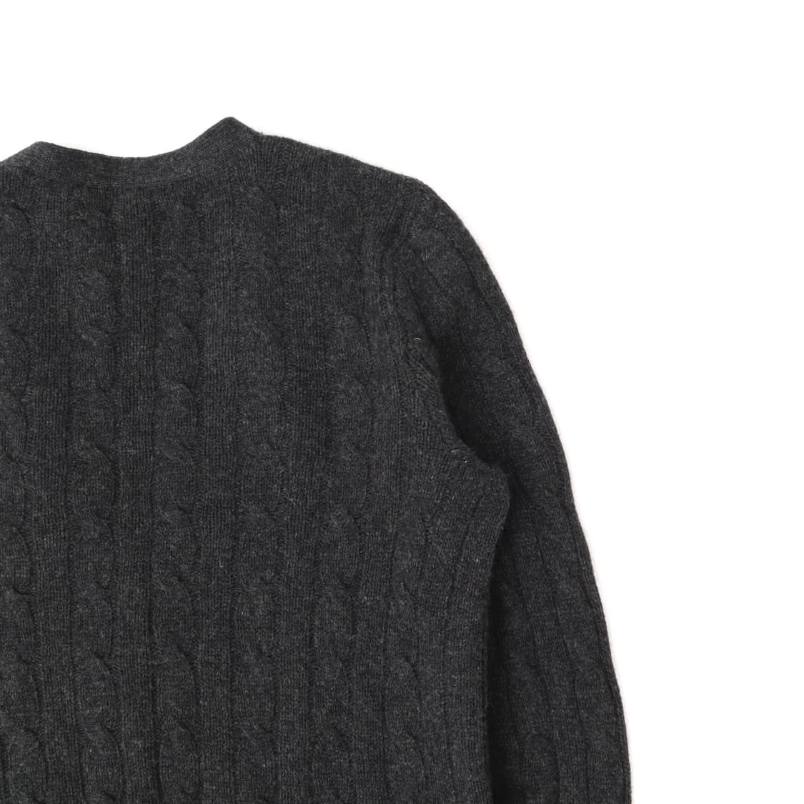 랄프로렌 챠콜 레더패치 울 캐시미어 가디건 상품이미지6