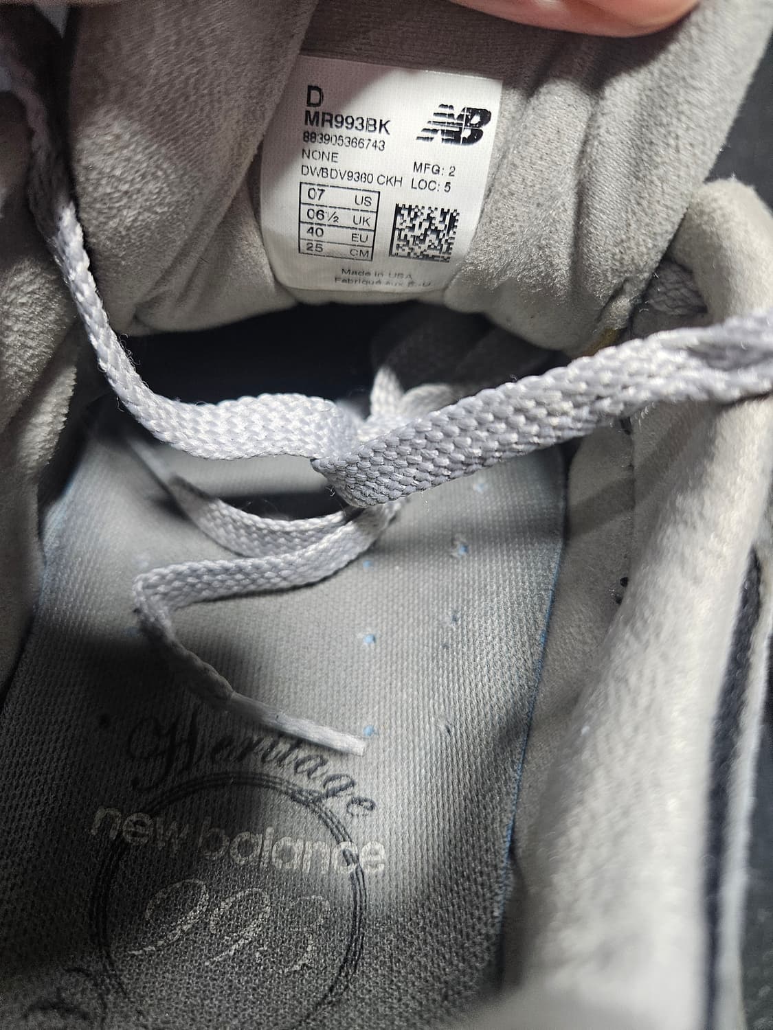 뉴발란스 993 블랙 Made in USA 250mm 상품이미지6