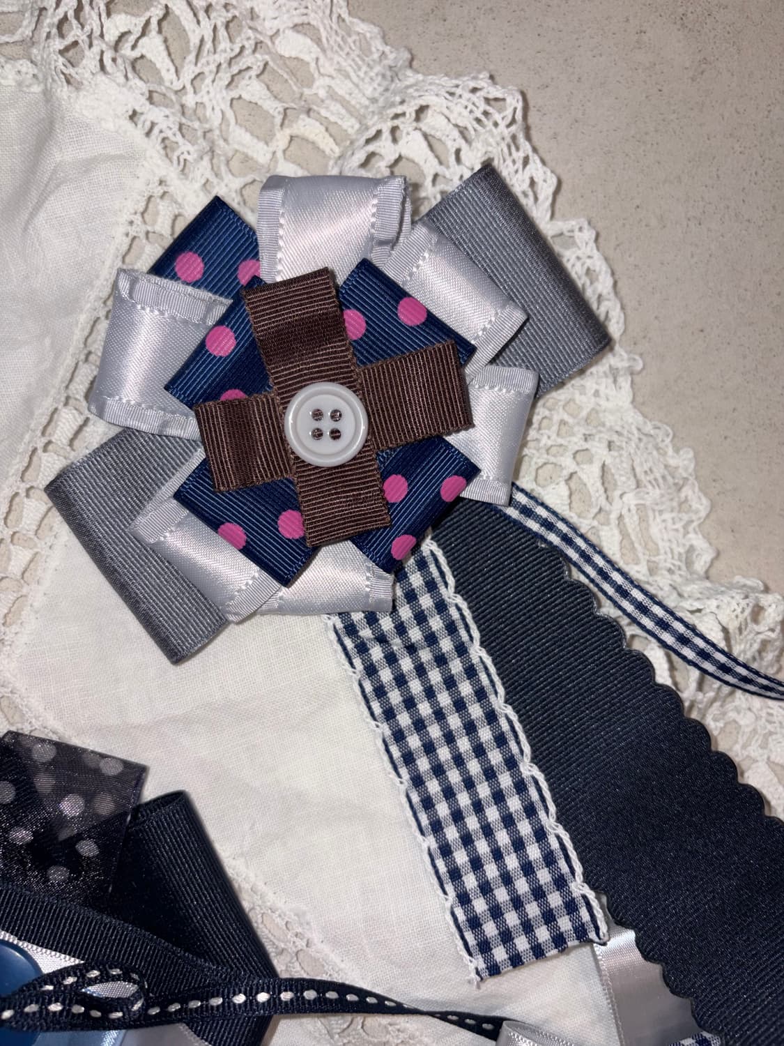 핸드메이드 로제트 리본 브로치 상품이미지10