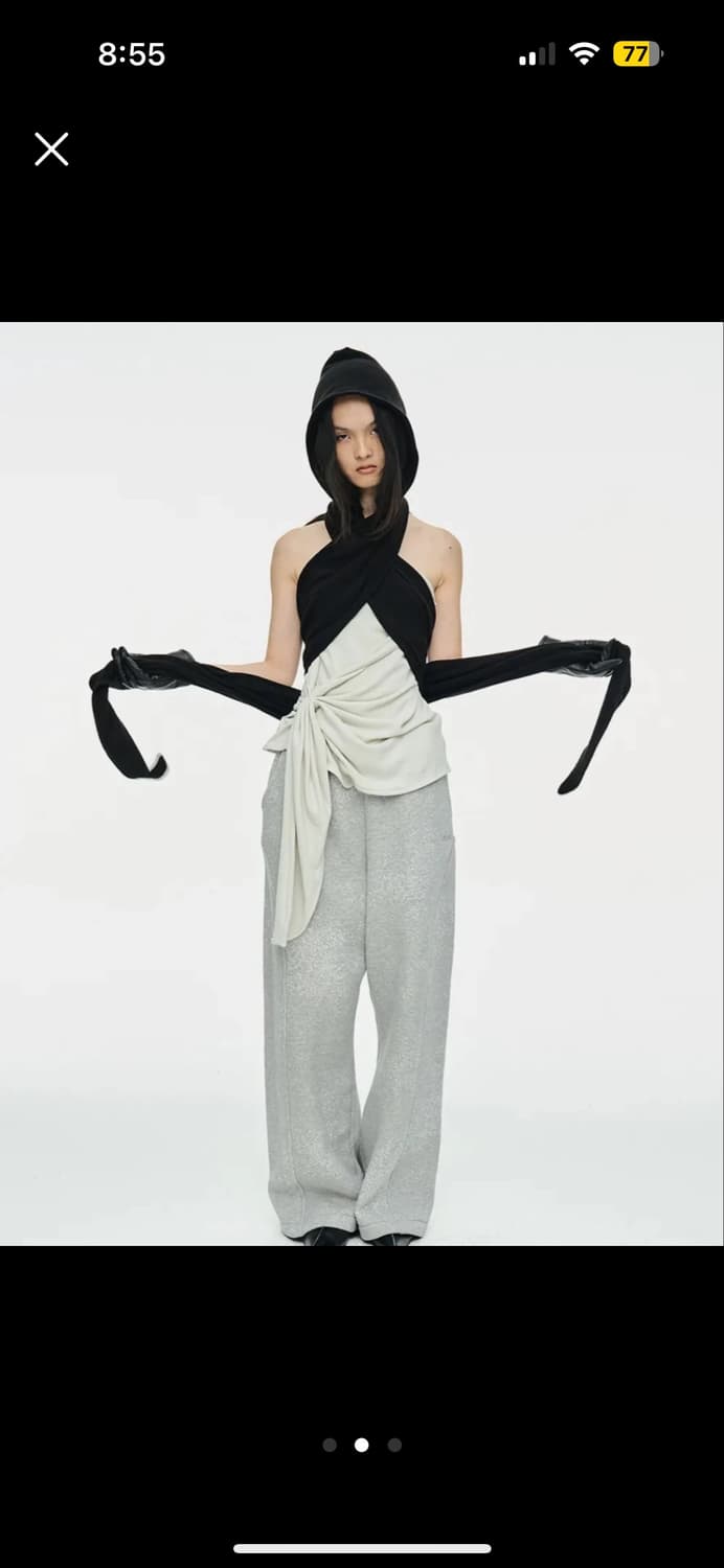 세릭 TIED HOOD MUFFLER / BLACK 상품이미지1