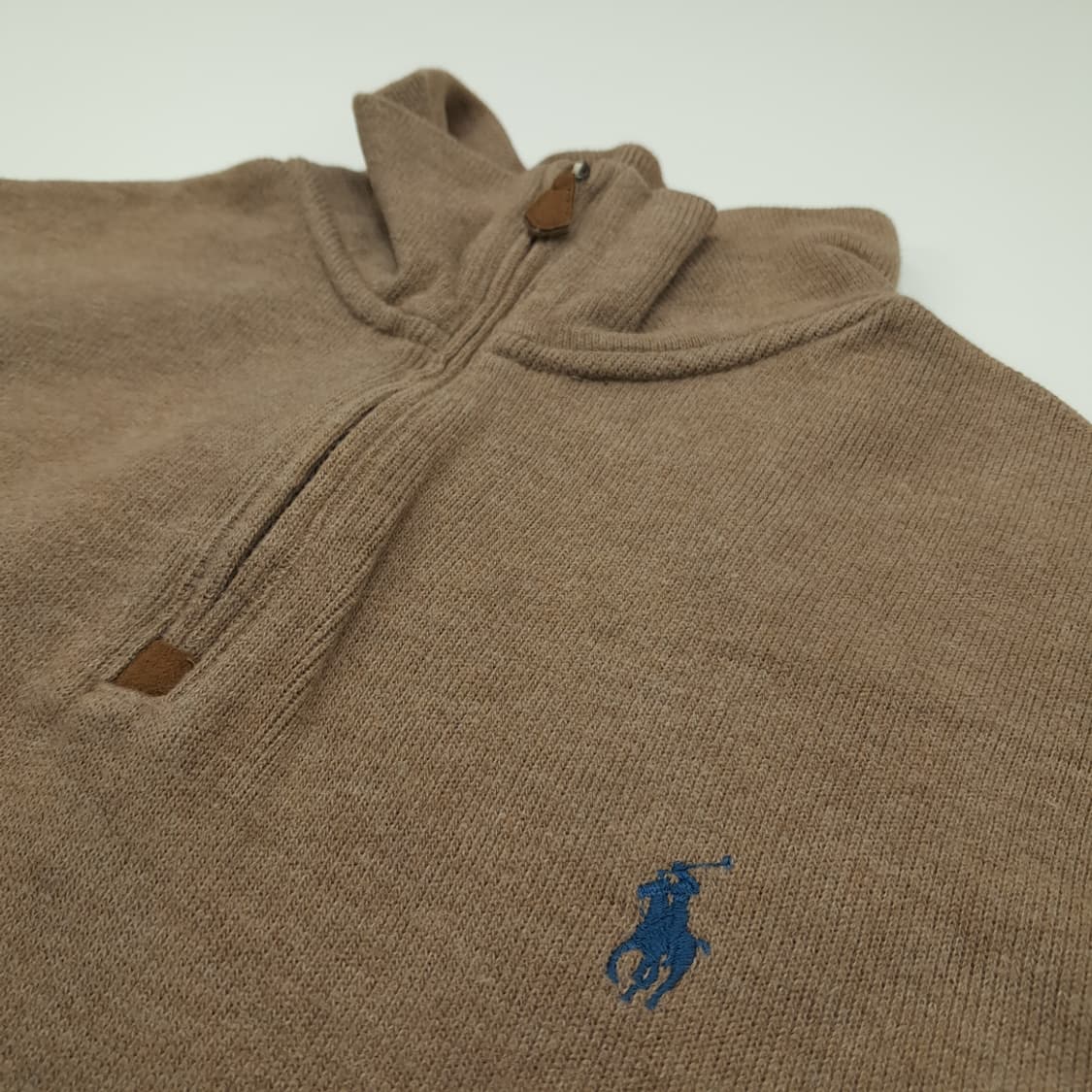 CN869 M 폴로 랄프로렌 소프트브라운 하프집업 긴팔 니트 스웨터 상품이미지5