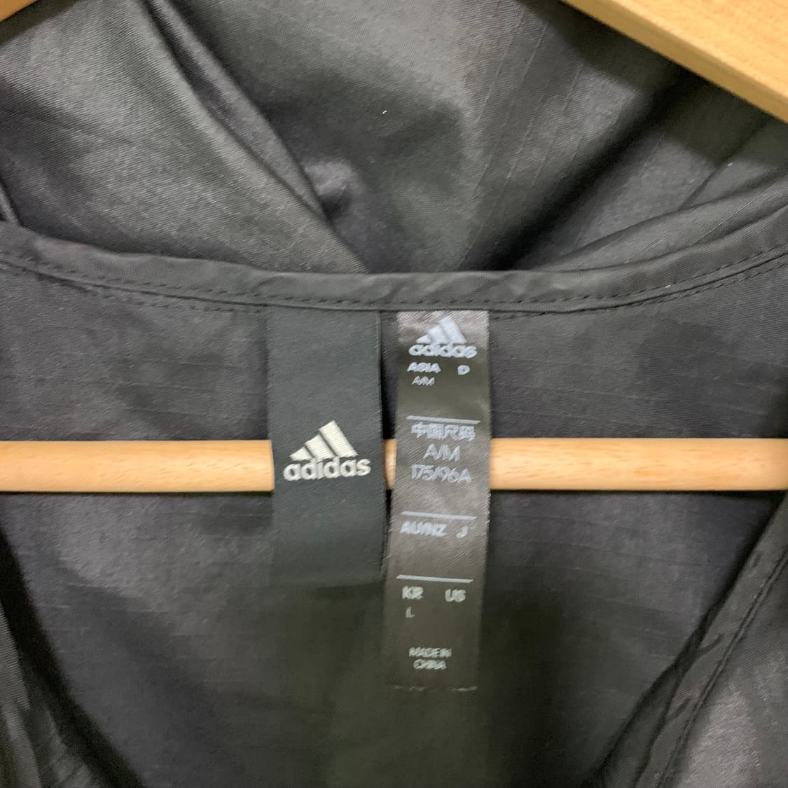아디다스 삼선 바람막이 아노락 후드 반집업 남성 L 남녀공용 오버핏 상품이미지4