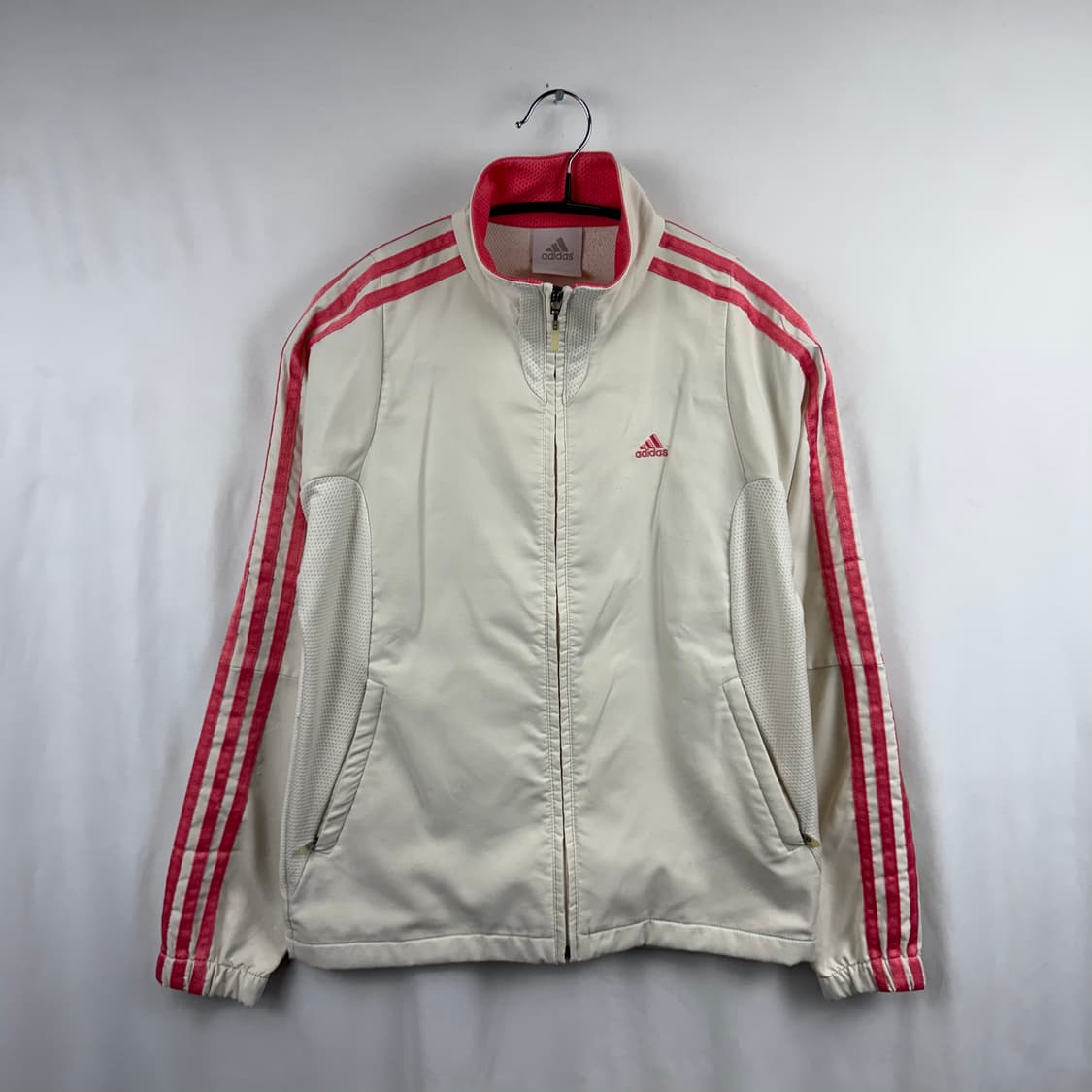 (85) 아디다스 우먼스 삼선 우븐 자켓 아이보리/핑크 상품이미지2