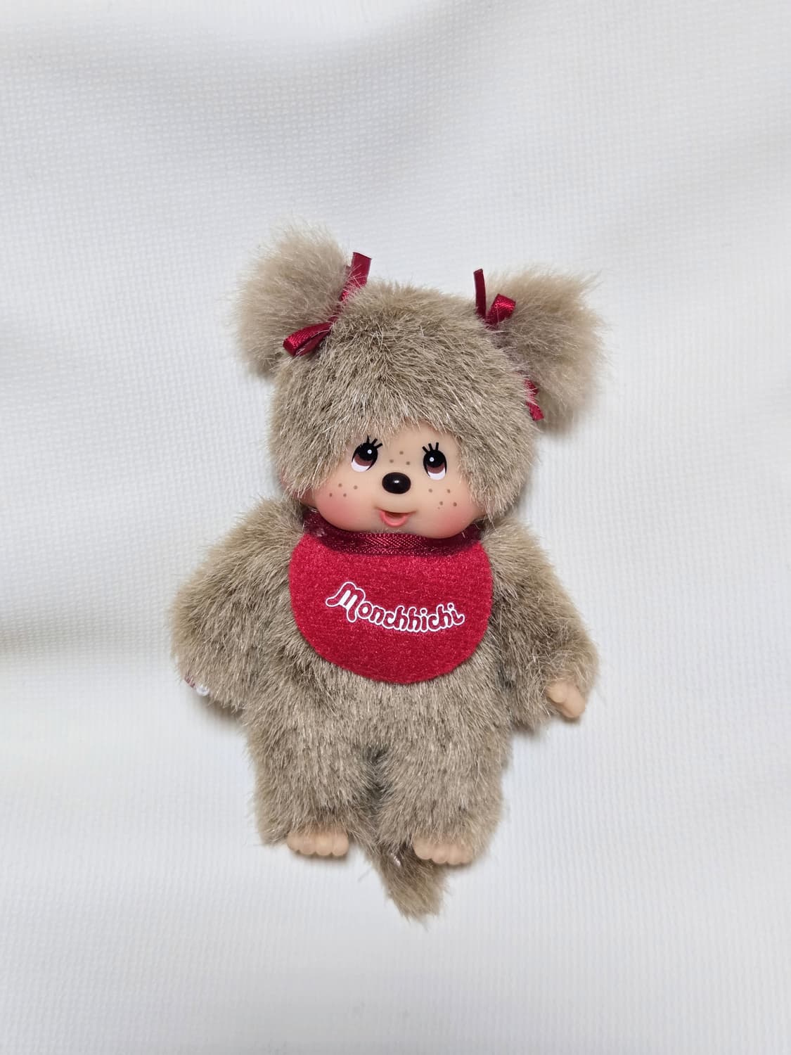 몬치치 베이지 양갈래 트윈 키링 상품이미지1