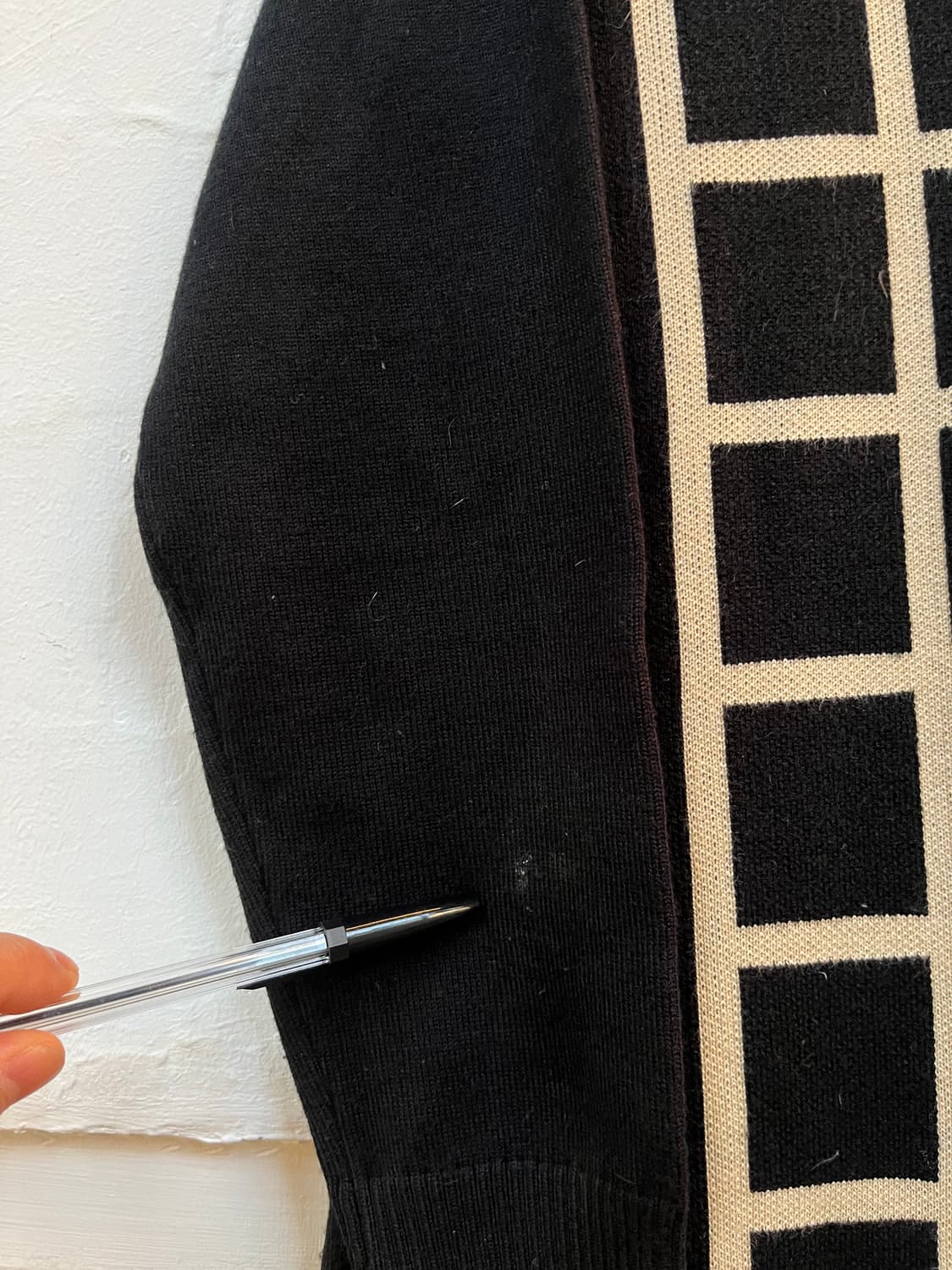 Kenzo 캐시미어 혼방 격자무늬 니트 탑 40 상품이미지4